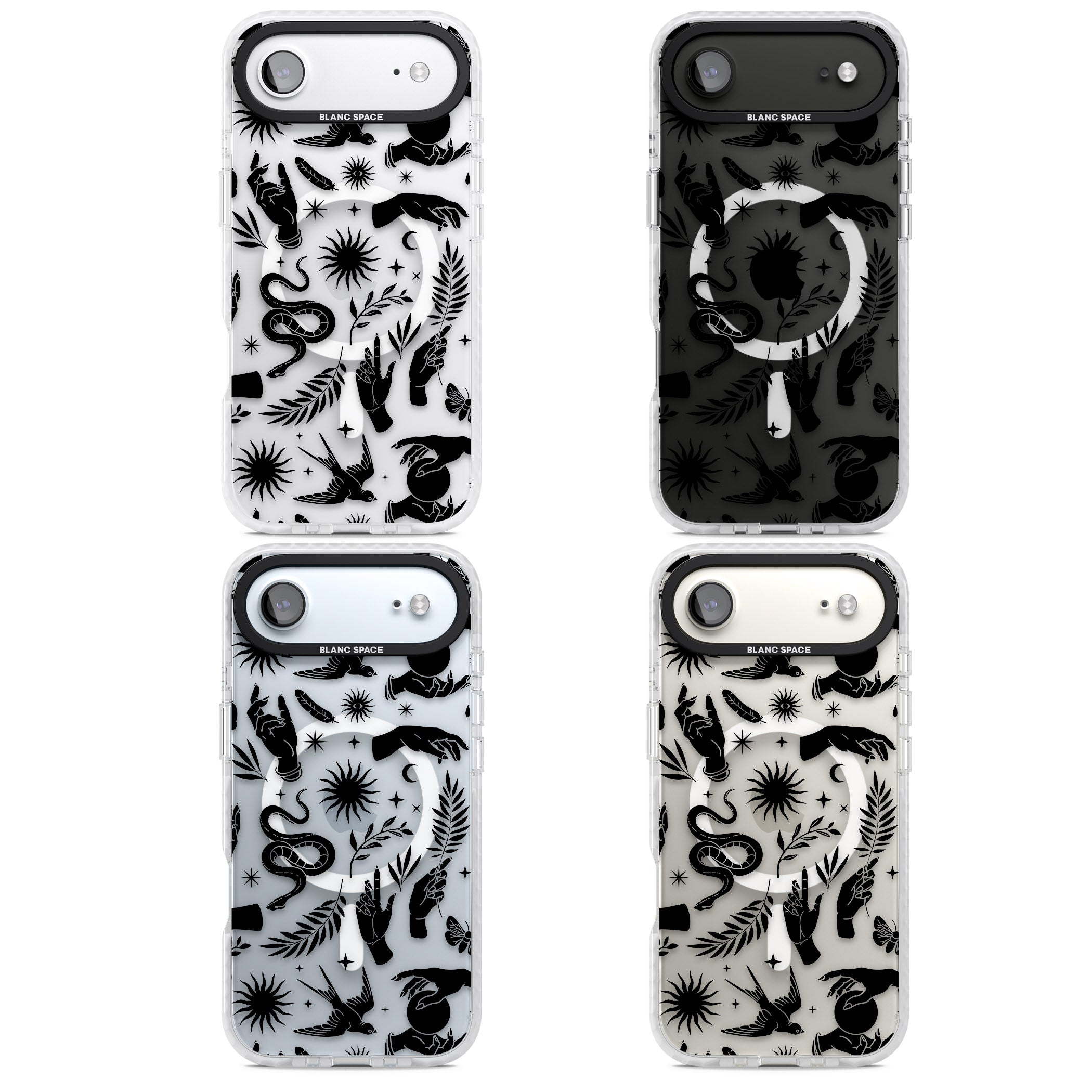 Celestial Pattern (Black) iPhone 17 Air Impact Pro Clear Phone Case APT Impact Protection