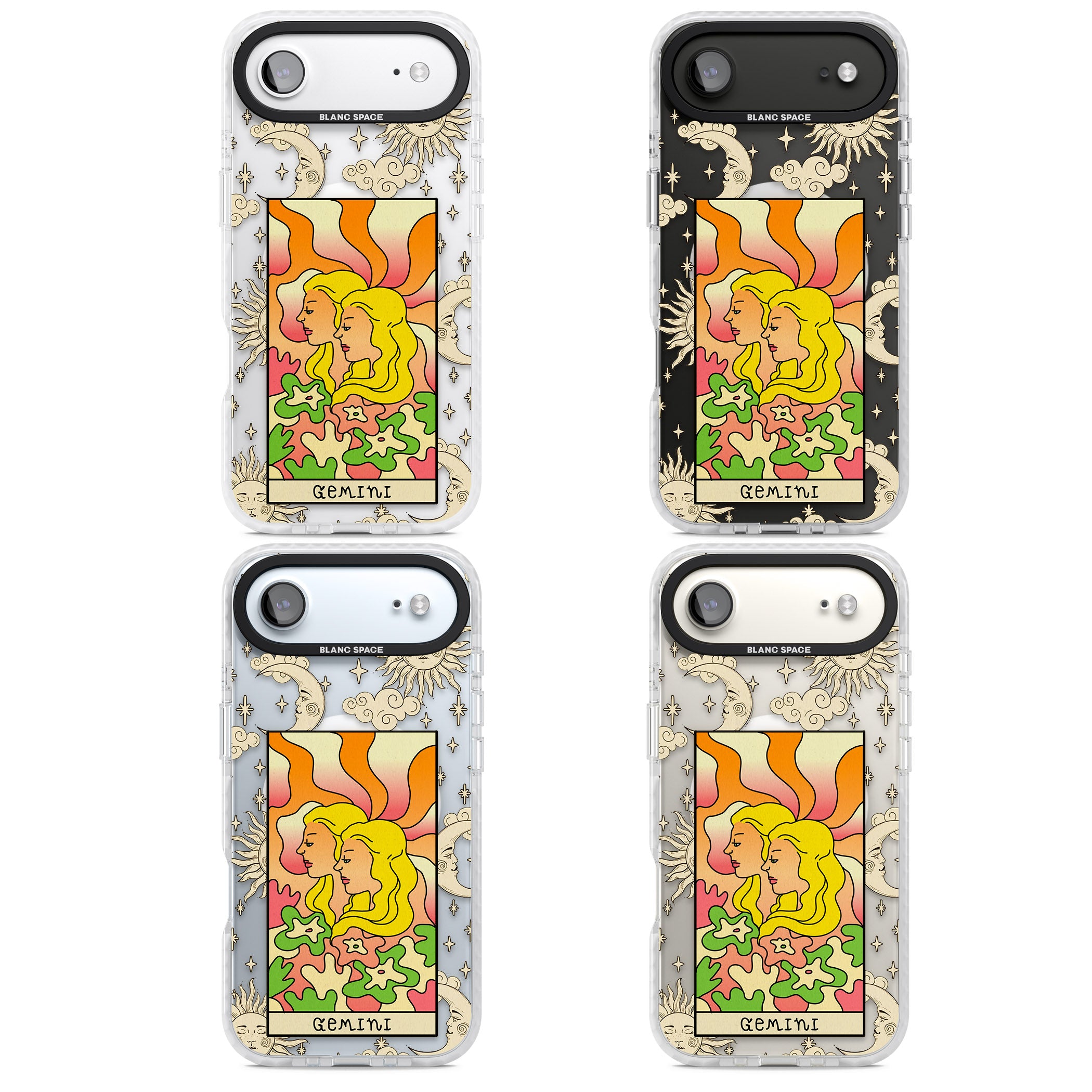 Celestial Zodiac Gemini iPhone 17 Air Impact Pro Clear Phone Case APT Impact Protection