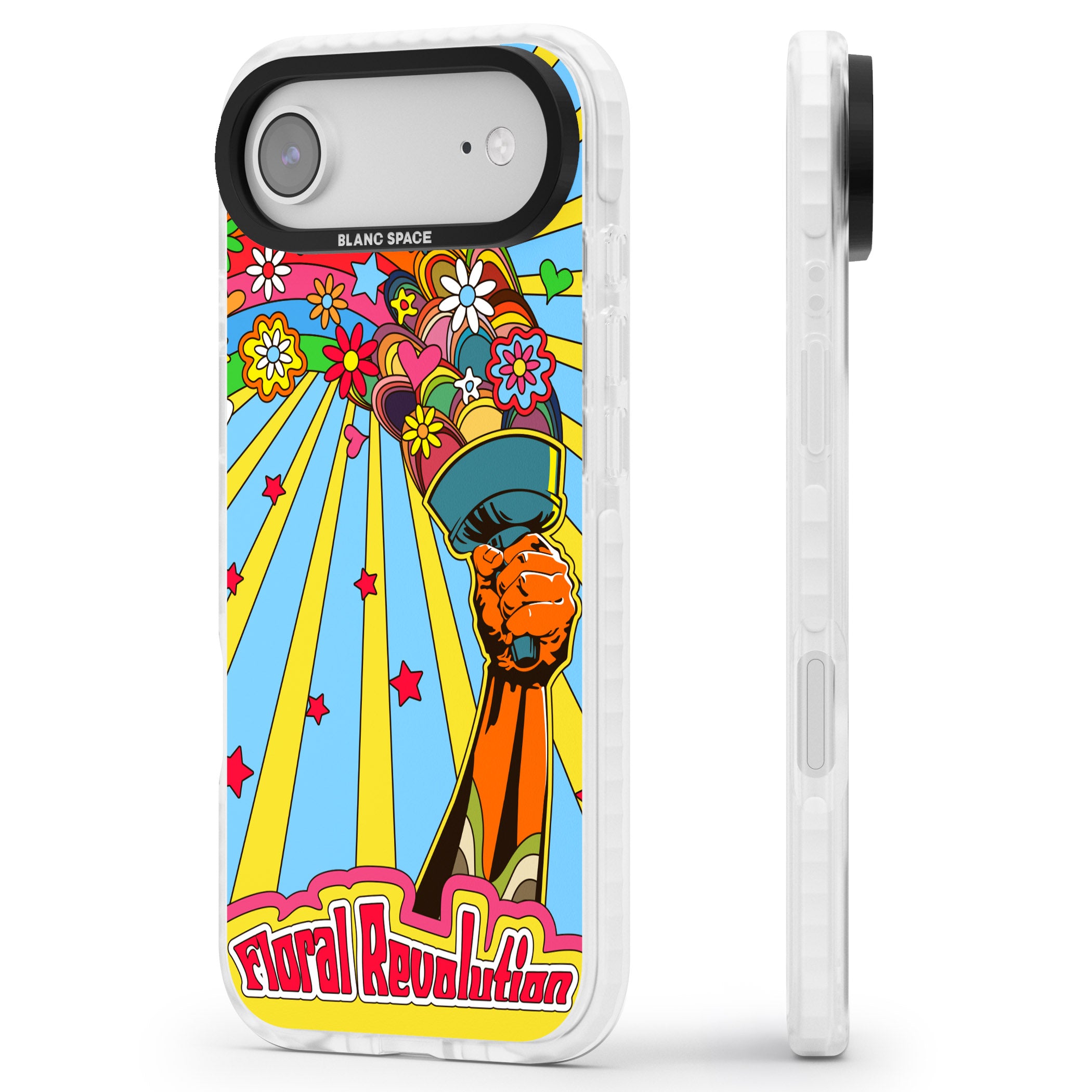 Floral Revolution iPhone 17 Air Impact Pro Clear Phone Case Side Profile