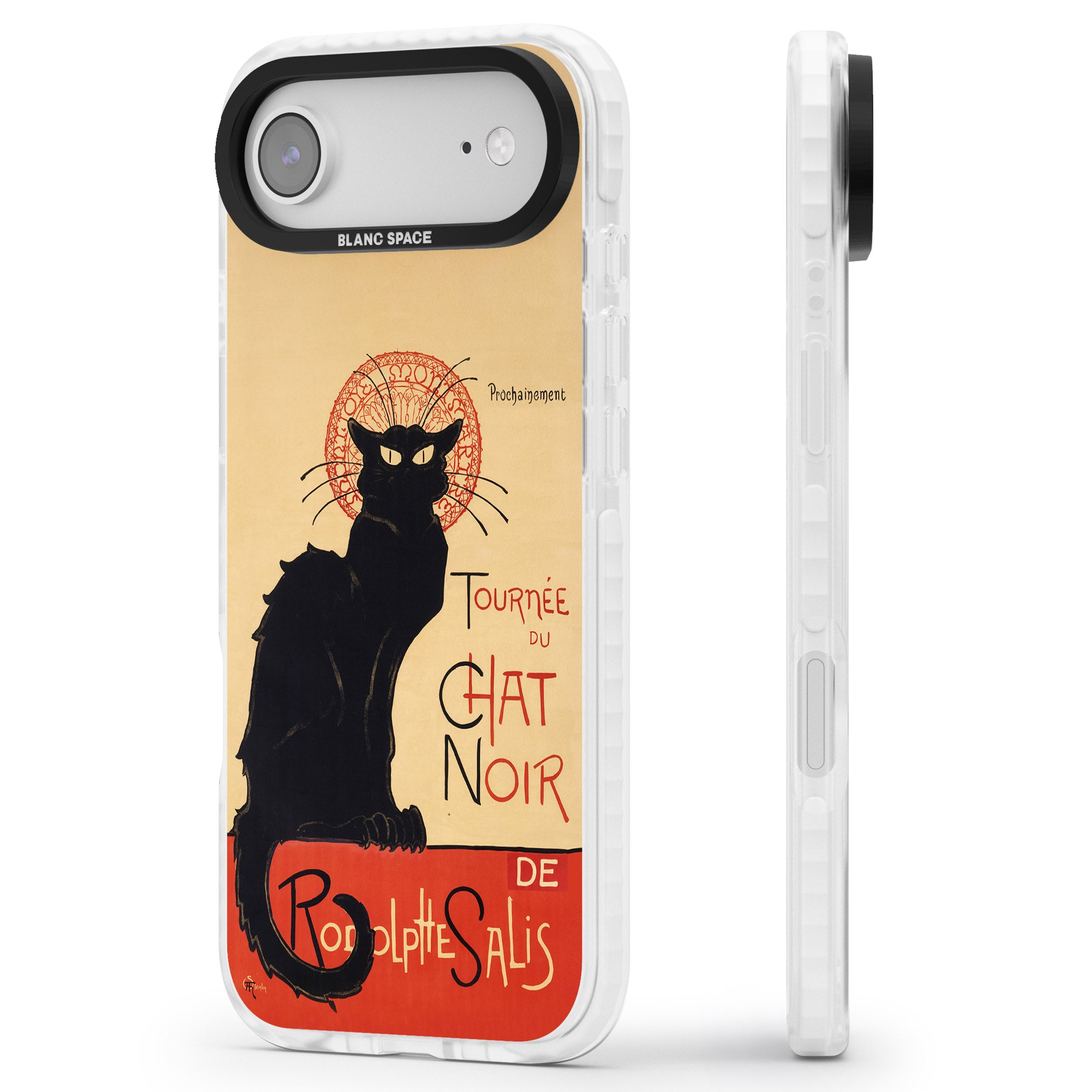 Tournee Du Chat Noir Poster iPhone 17 Air Impact Pro Clear Phone Case Side Profile
