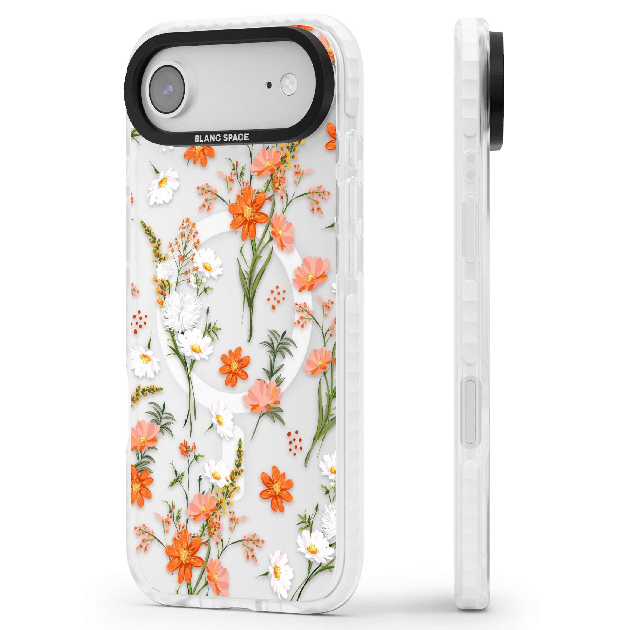 Sunset Wildflowers iPhone 17 Air Impact Pro Clear Phone Case Side Profile