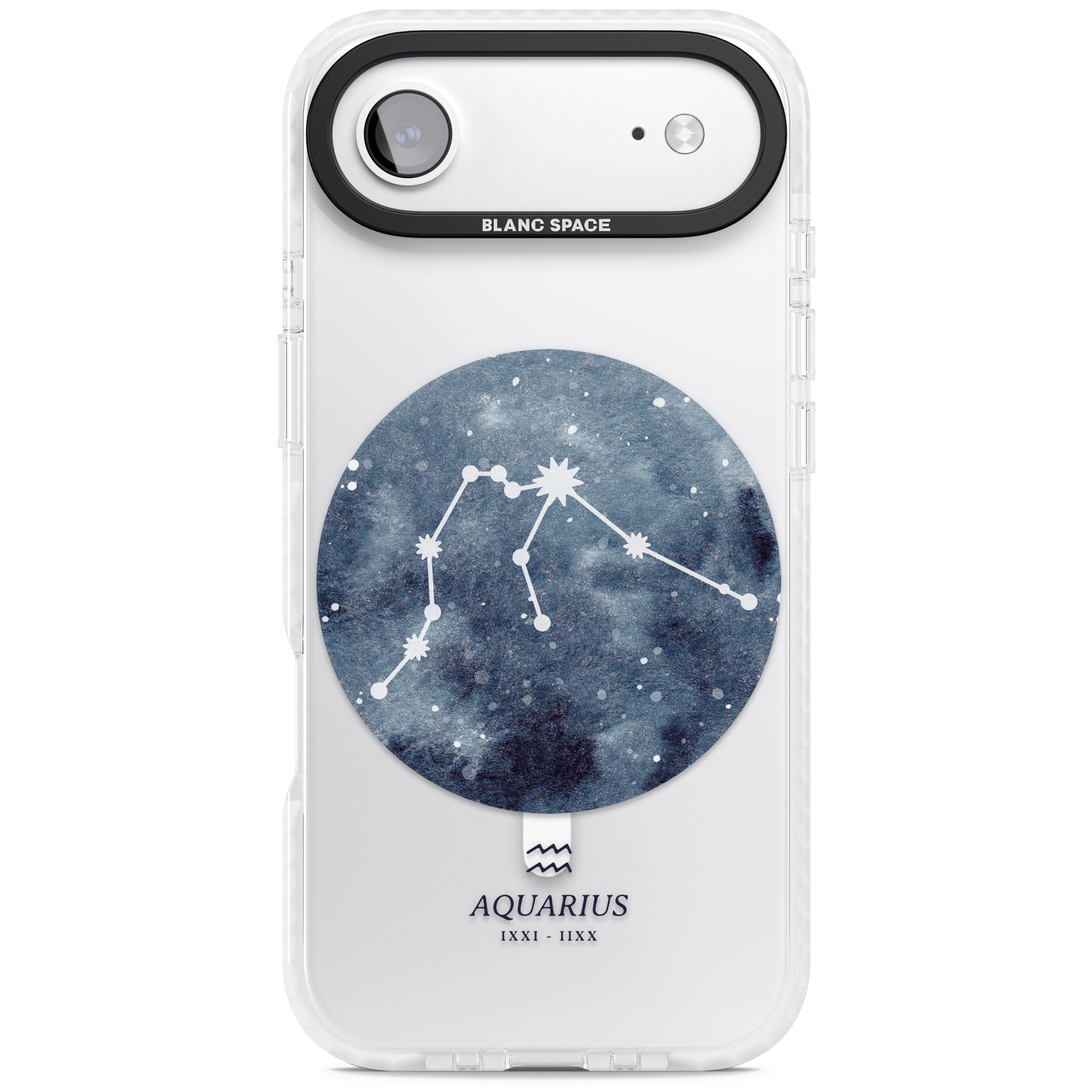 Aquarius Zodiac Blue iPhone 17 Air Impact Pro Clear Phone Case