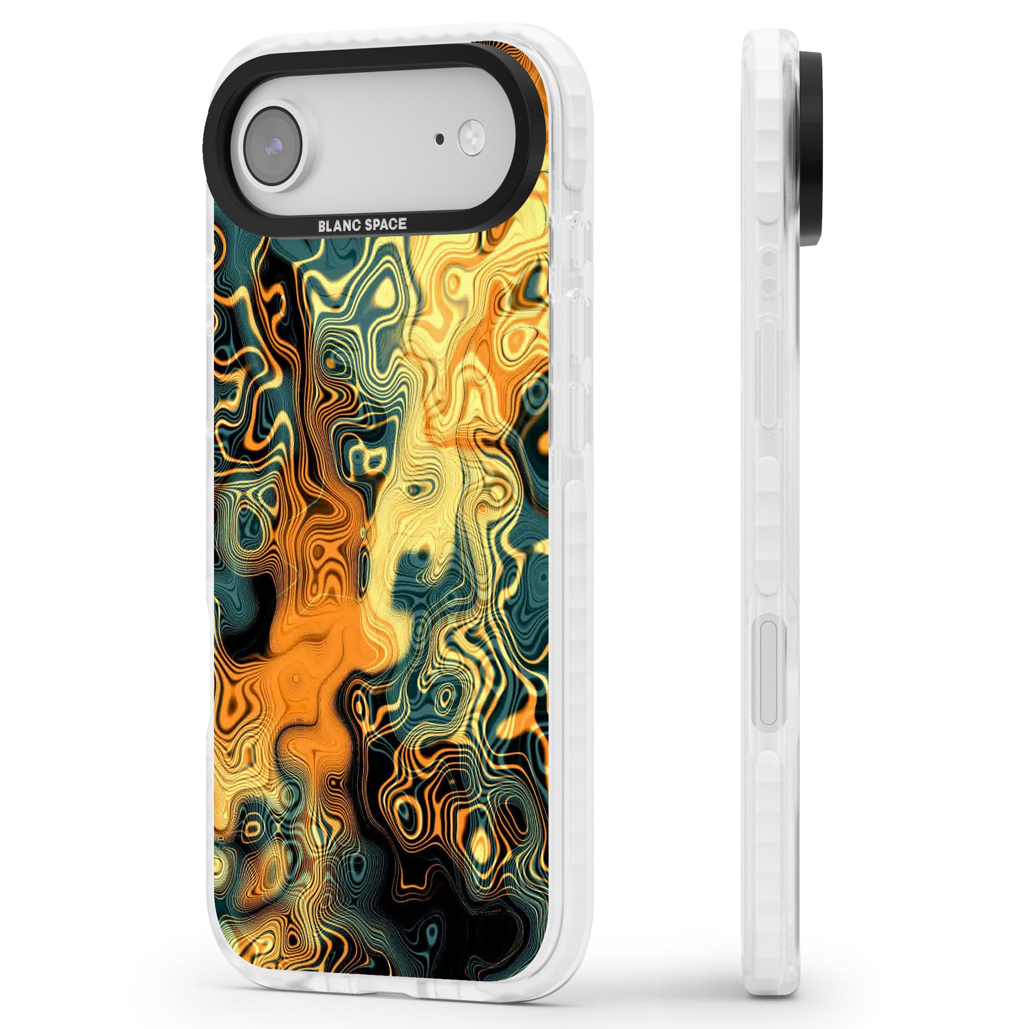 Gold Green Marble iPhone 17 Air Impact Clear Phone Case Side Profile