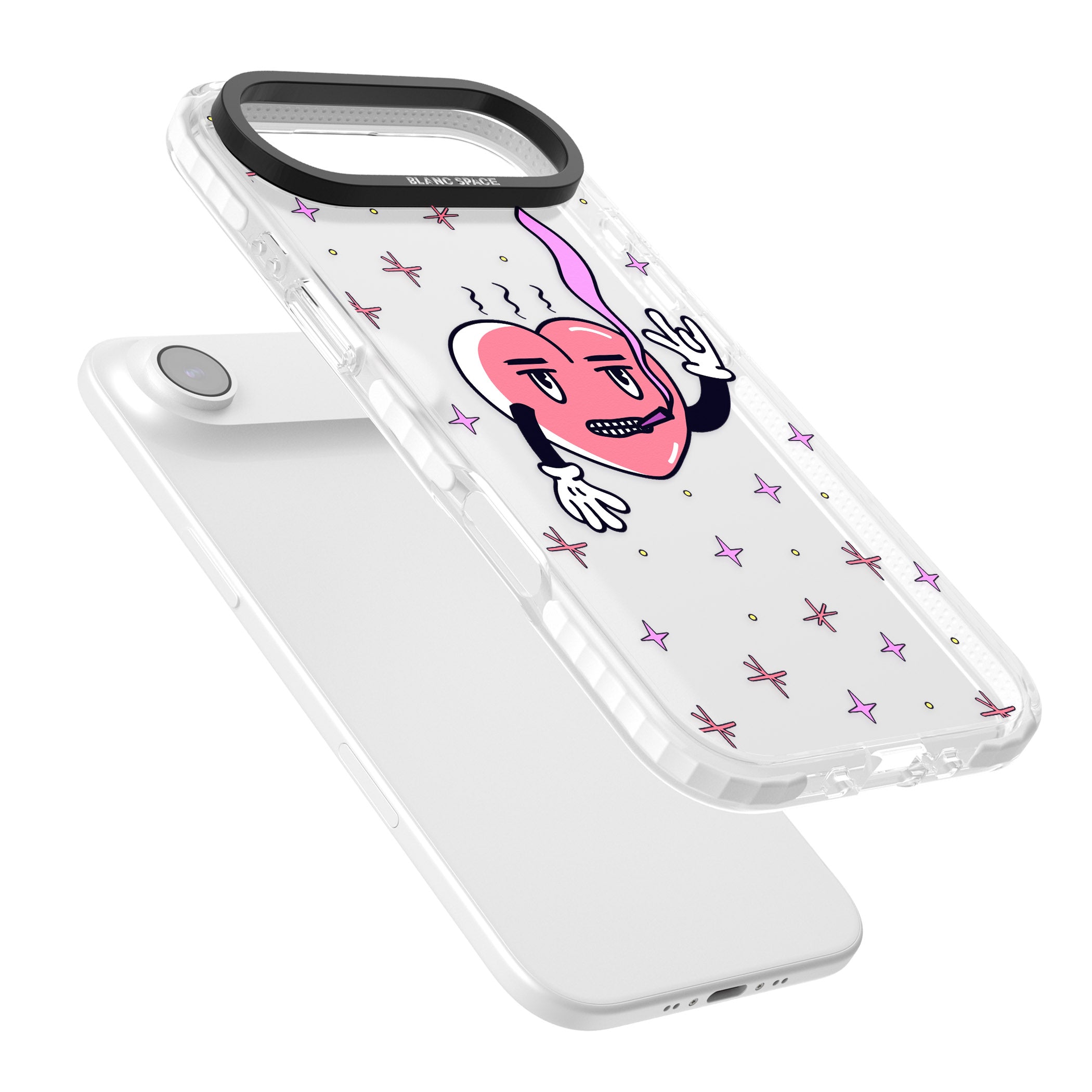 Quirky Heart iPhone 17 Air Impact Clear Phone Case Colours