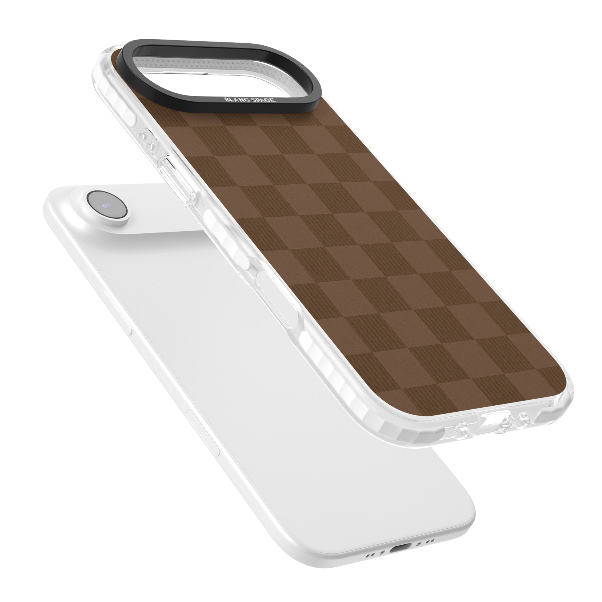 Chocolate Checkered iPhone 17 Air Impact Clear Phone Case Colours
