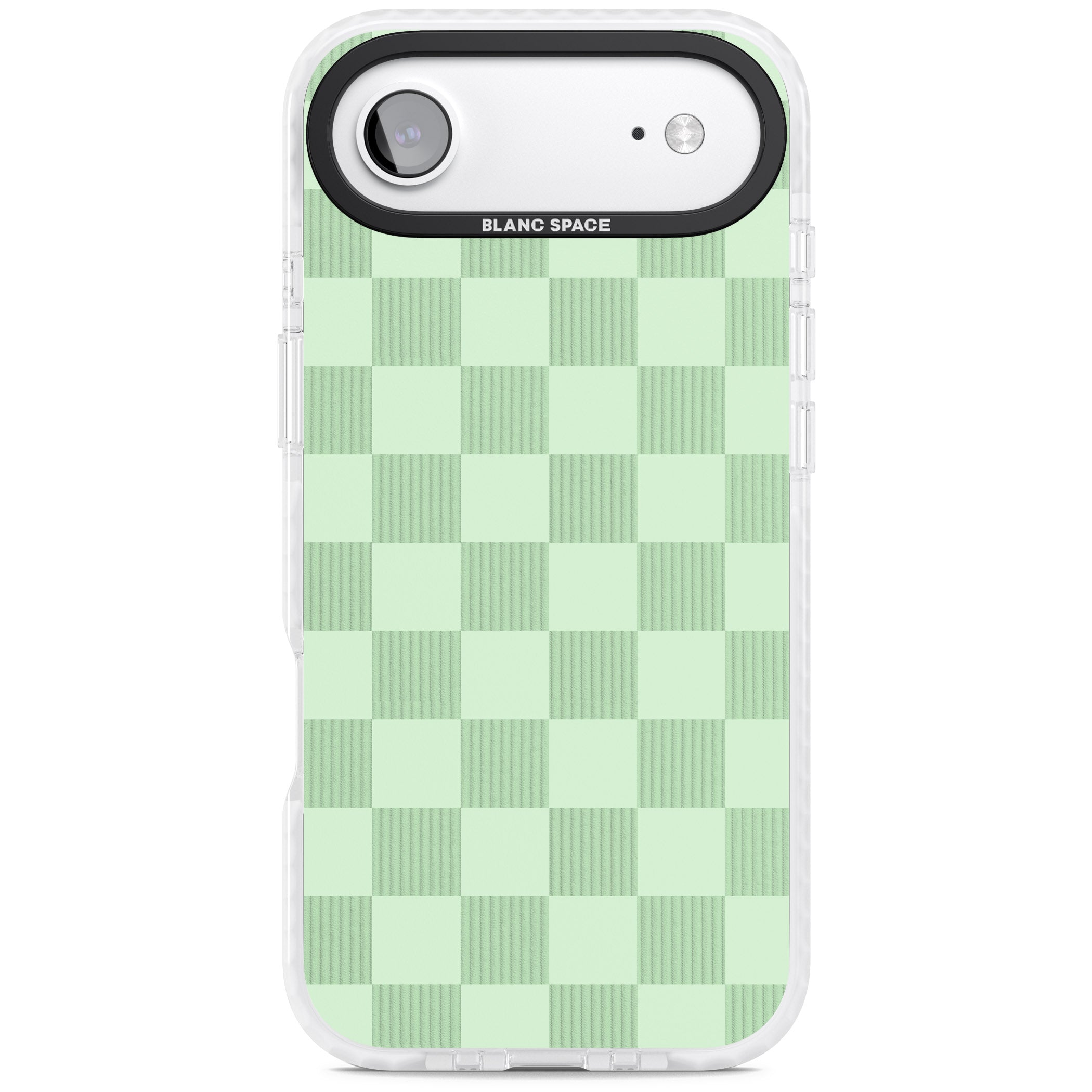 Seafoam Checkered iPhone 17 Air Impact Clear Phone Case