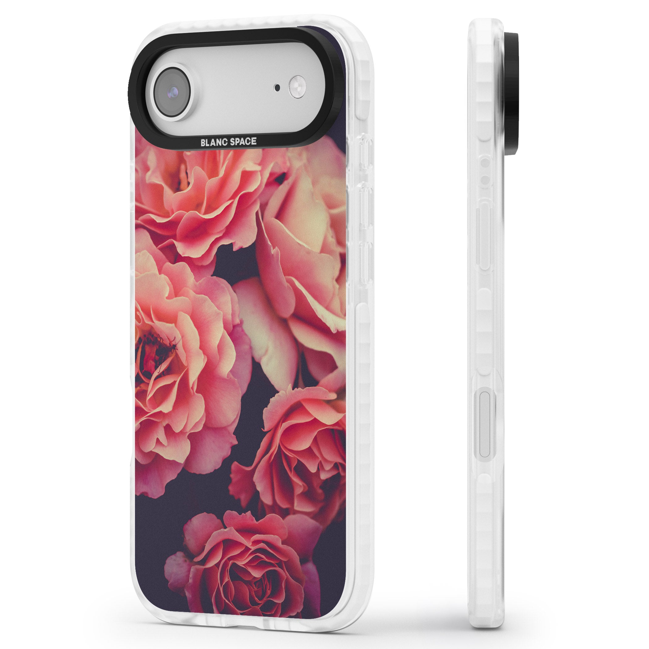 Midnight Rose Bloom iPhone 17 Air Impact Clear Phone Case Side Profile