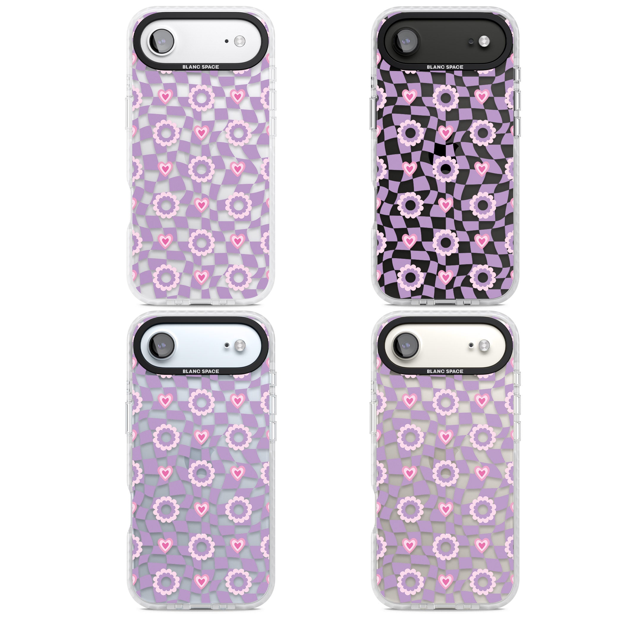 Checkered Love Pattern iPhone 17 Air Impact Clear Phone Case APT Impact Protection