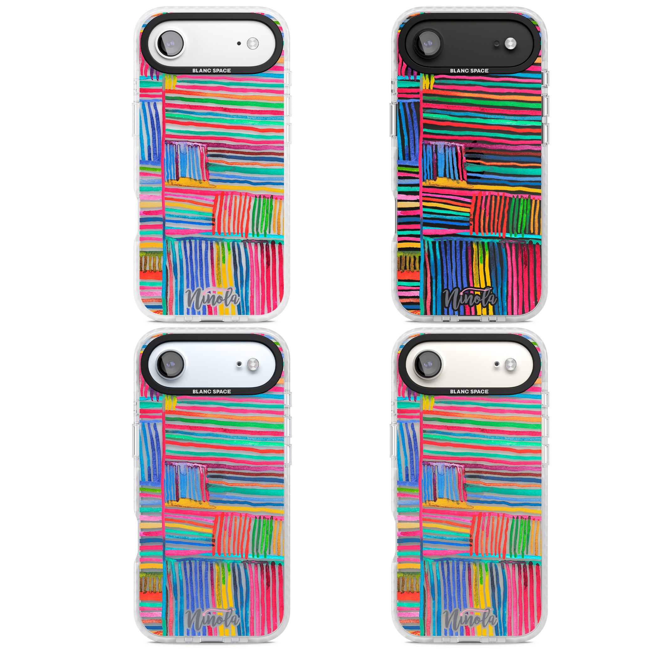 Vibrant Watercolor Lines iPhone 17 Air Impact Clear Phone Case APT Impact Protection