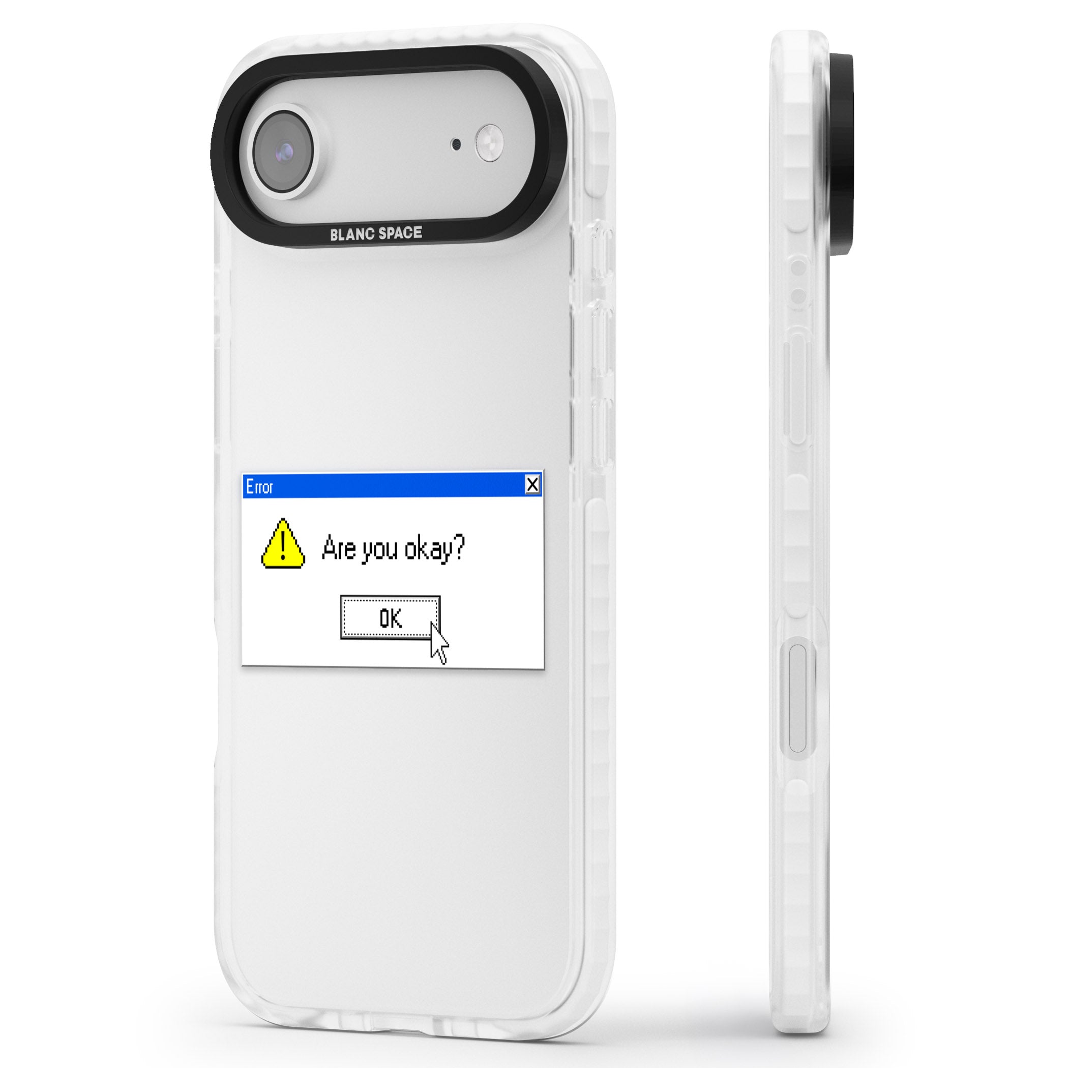 Are You Okay Exe iPhone 17 Air Impact Clear Phone Case Side Profile