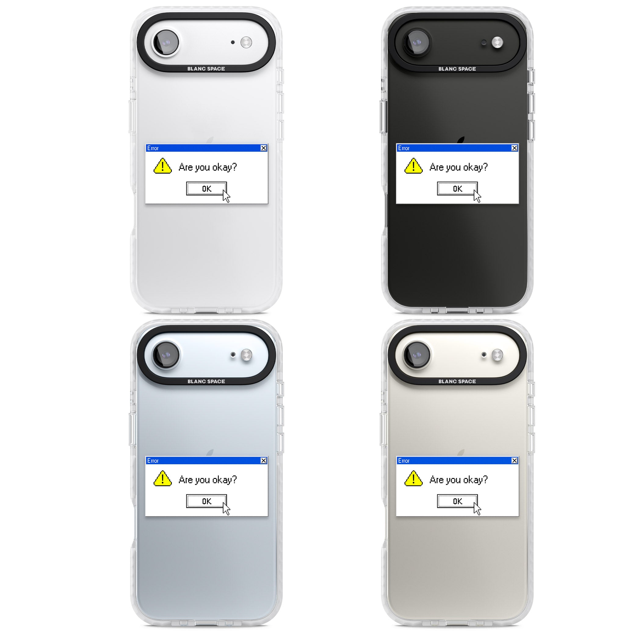 Are You Okay Exe iPhone 17 Air Impact Clear Phone Case APT Impact Protection