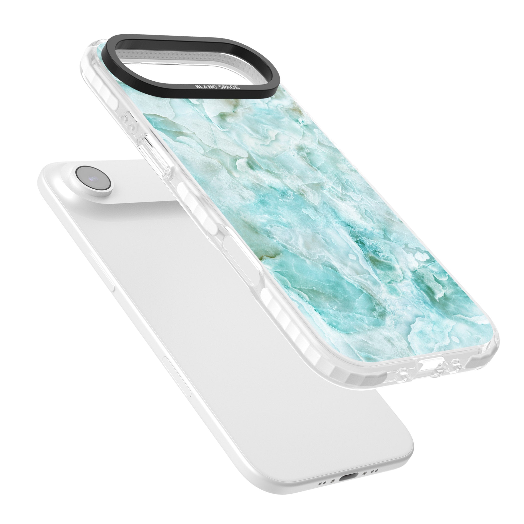 Aqua Onyx Marble iPhone 17 Air Impact Clear Phone Case Colours