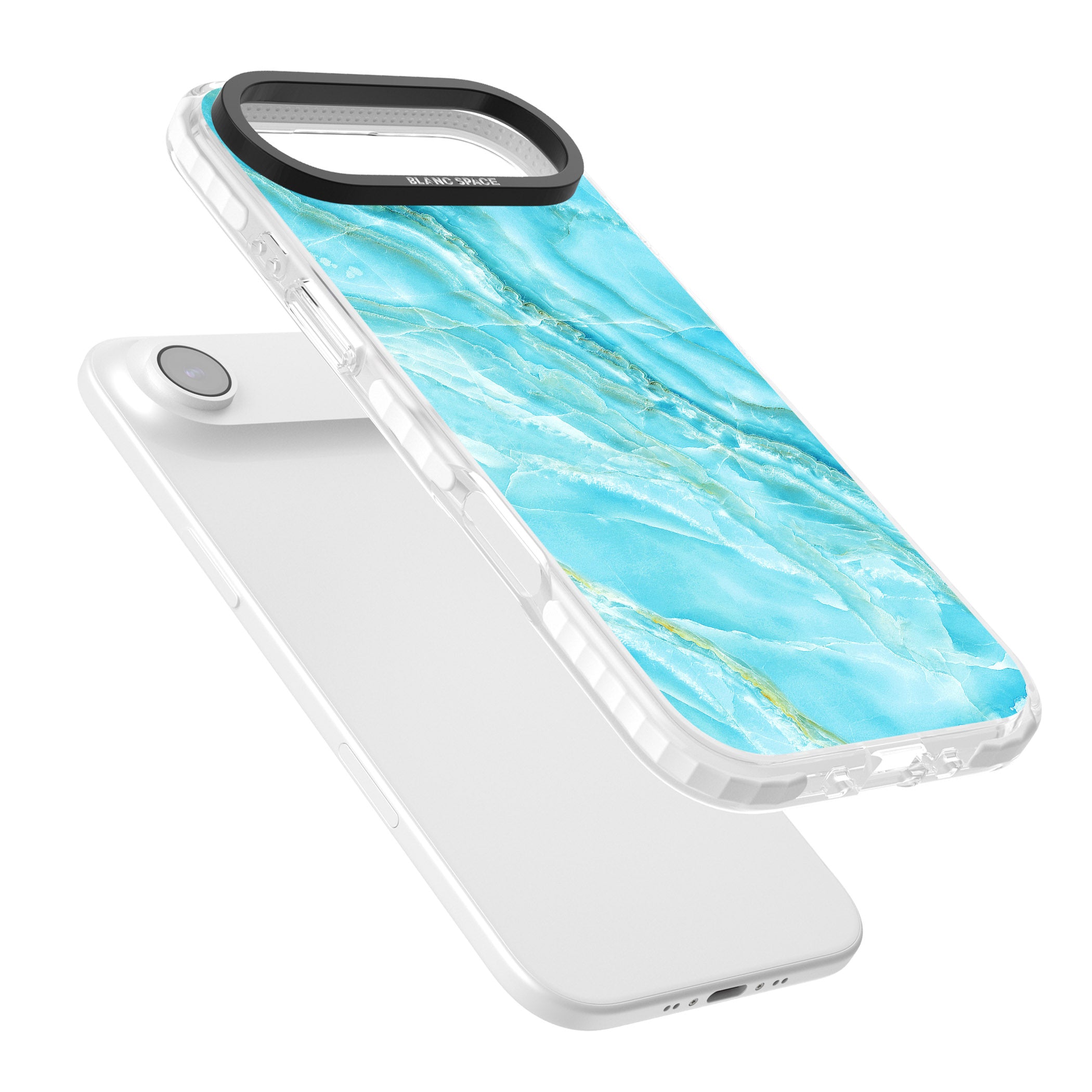 Blue Onyx Marble iPhone 17 Air Impact Clear Phone Case Colours