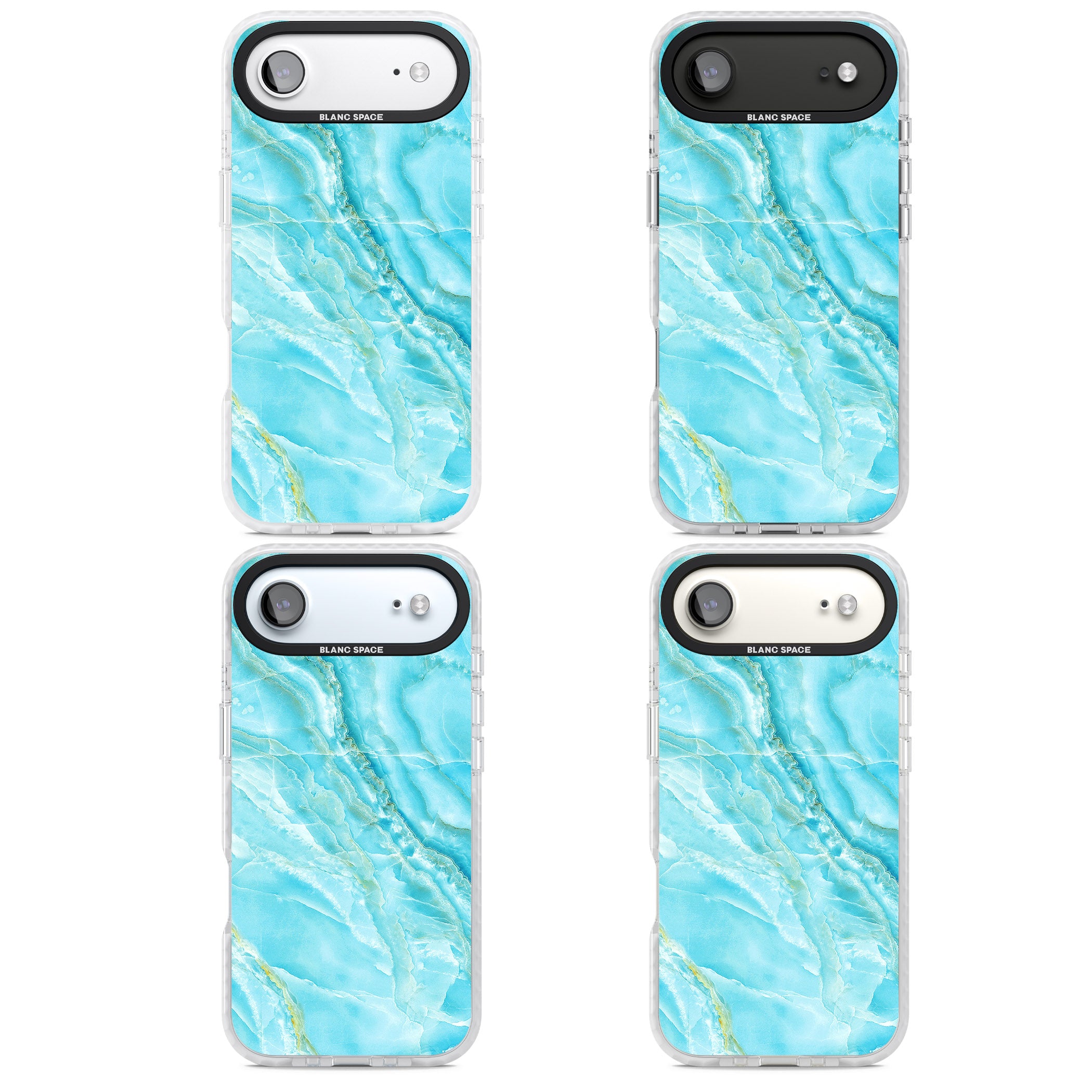 Blue Onyx Marble iPhone 17 Air Impact Clear Phone Case APT Impact Protection