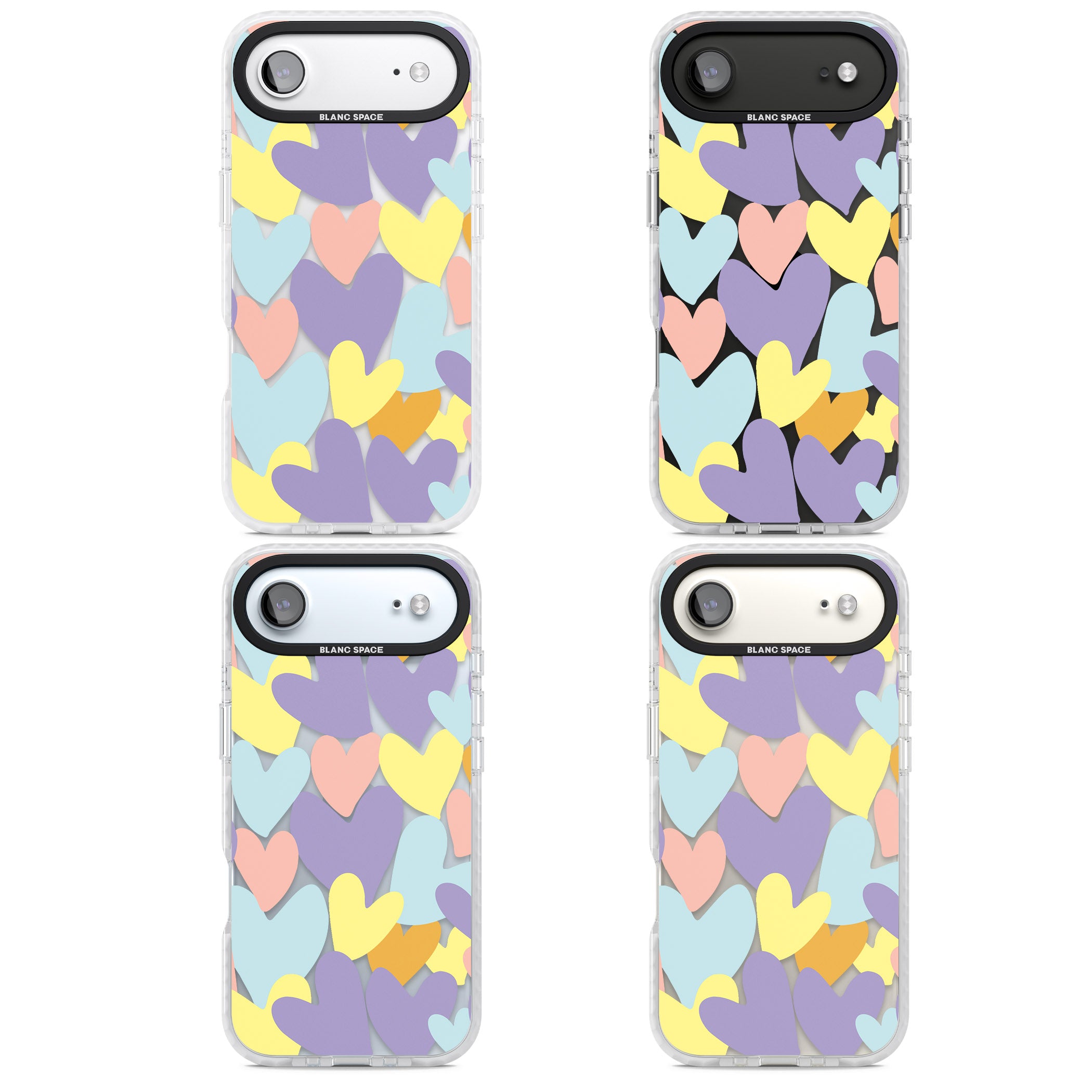 Pastel Hearts iPhone 17 Air Impact Clear Phone Case APT Impact Protection