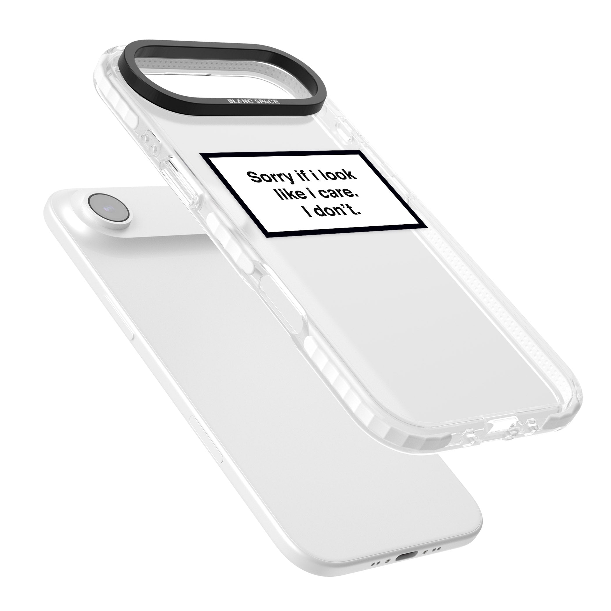 Sorry If I Look Like I Care iPhone 17 Air Impact Clear Phone Case Colours