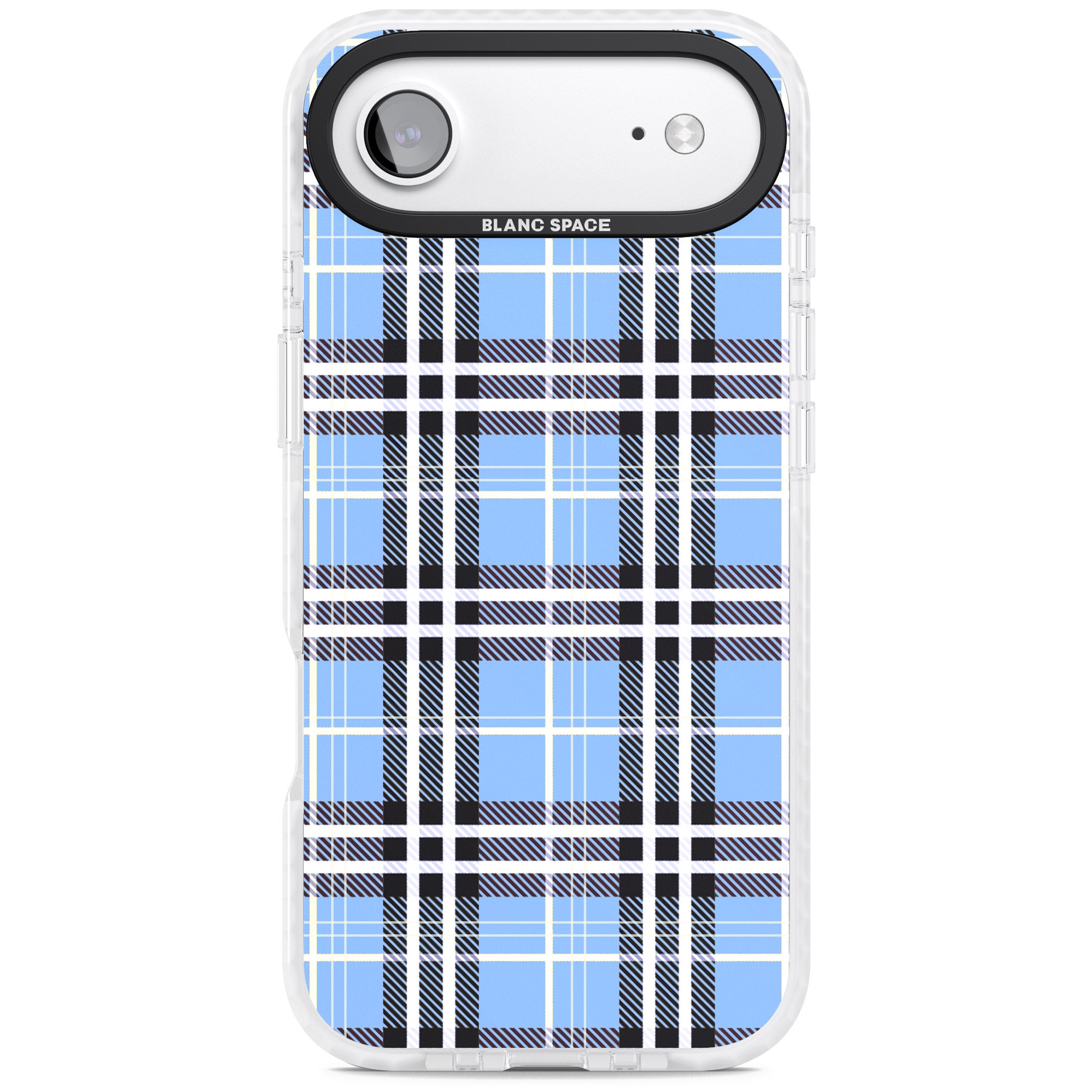 Blue Plaid iPhone 17 Air Impact Clear Phone Case