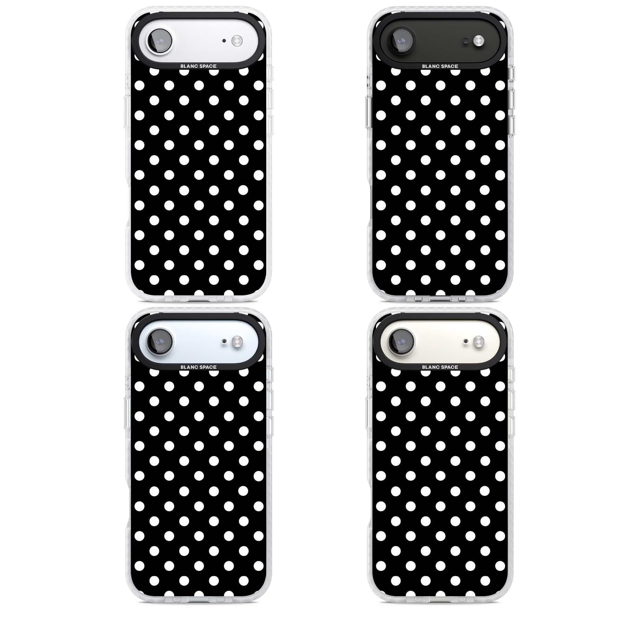 Designer Chic Black Polka Dot iPhone 17 Air Impact Clear Phone Case APT Impact Protection