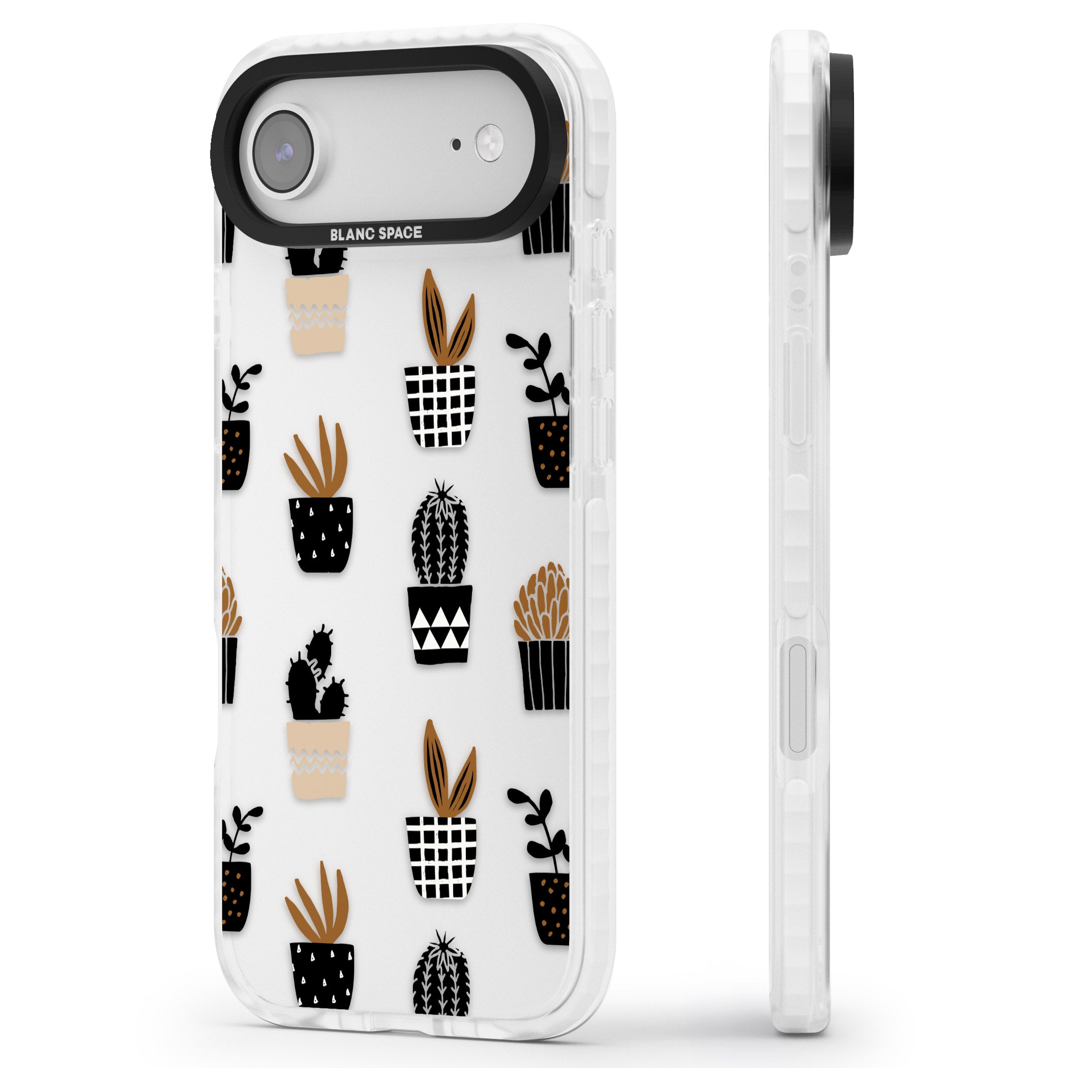 Large Mixed Plants Pattern Clear iPhone 17 Air Impact Clear Phone Case Side Profile