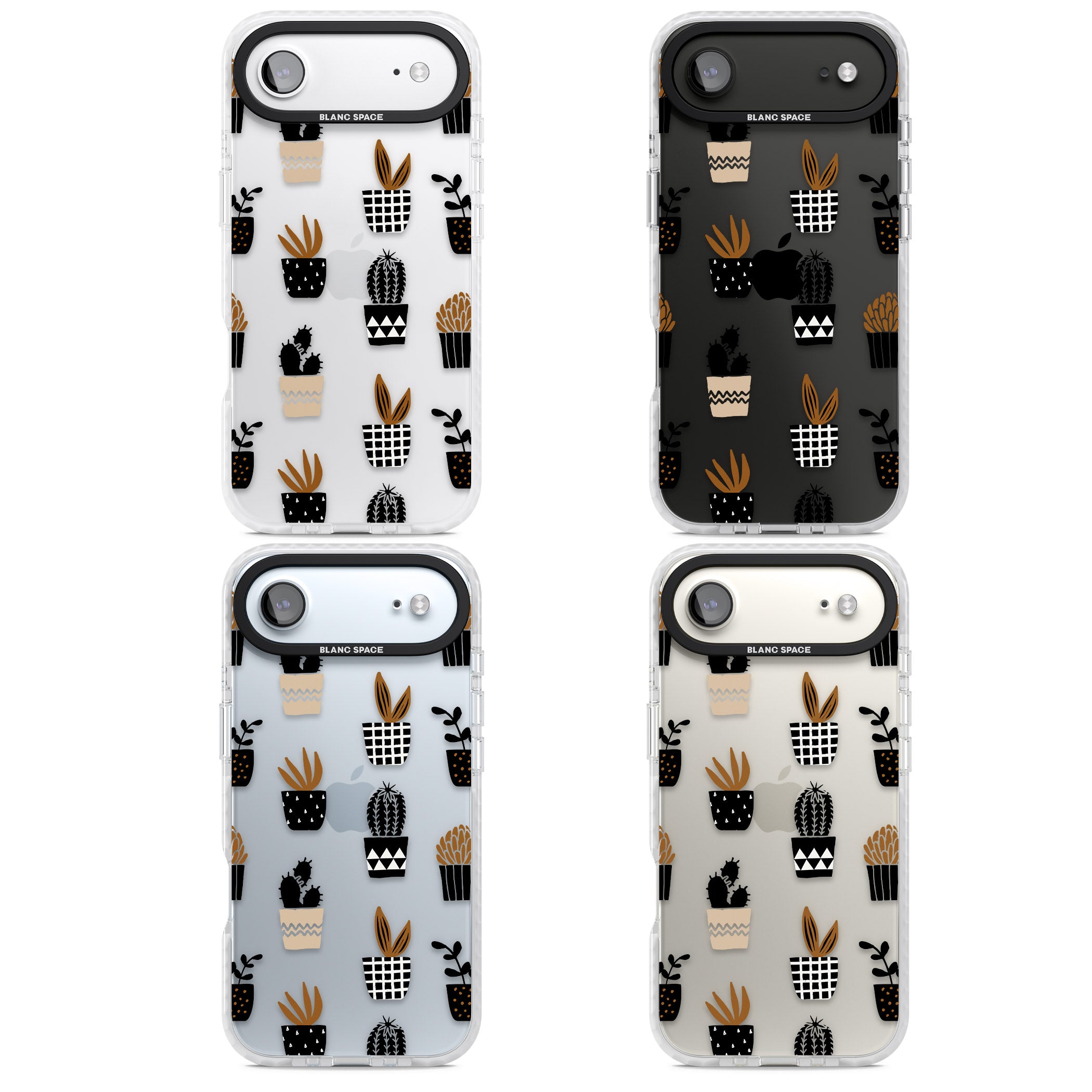 Large Mixed Plants Pattern Clear iPhone 17 Air Impact Clear Phone Case APT Impact Protection