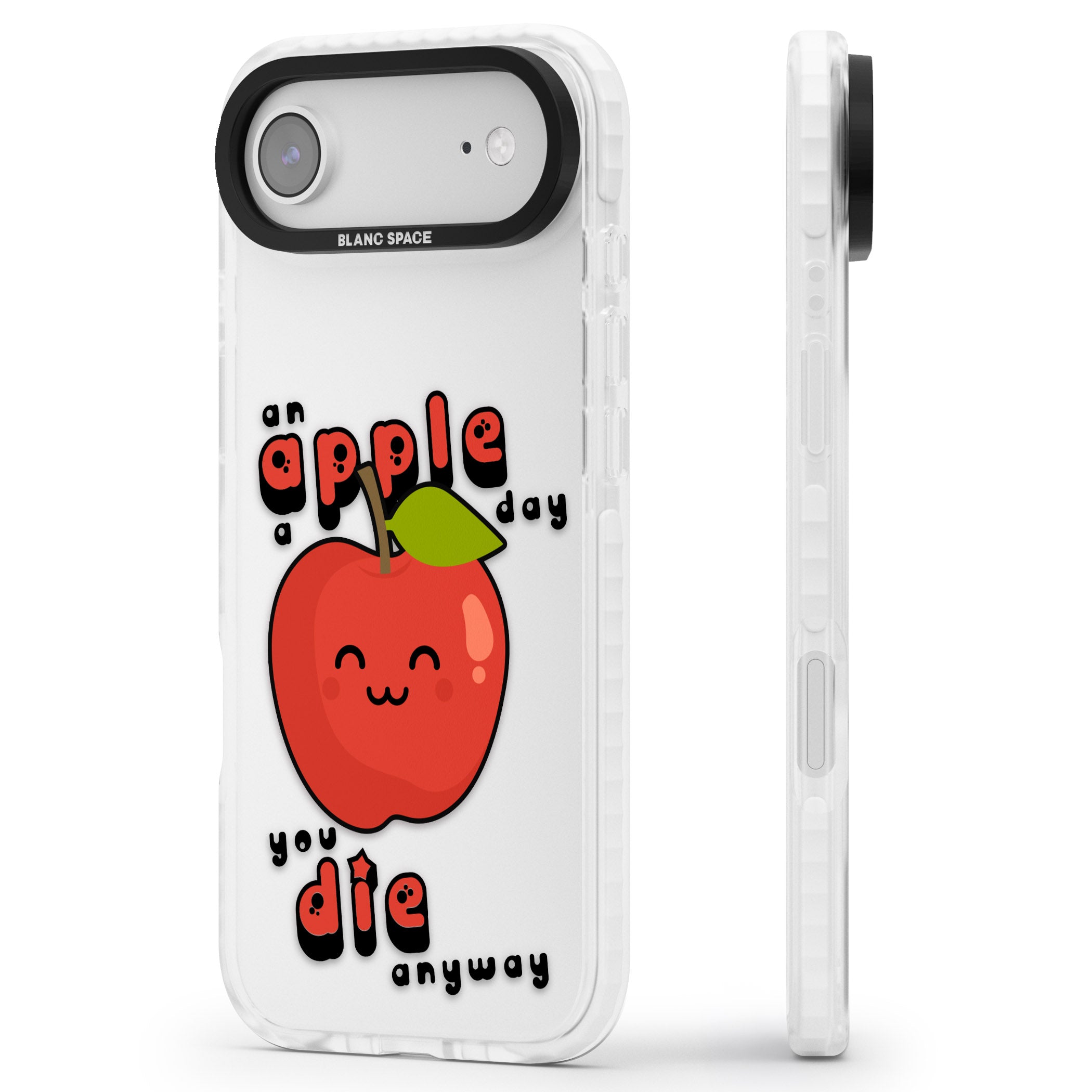 An Apple A Day iPhone 17 Air Impact Clear Phone Case Side Profile
