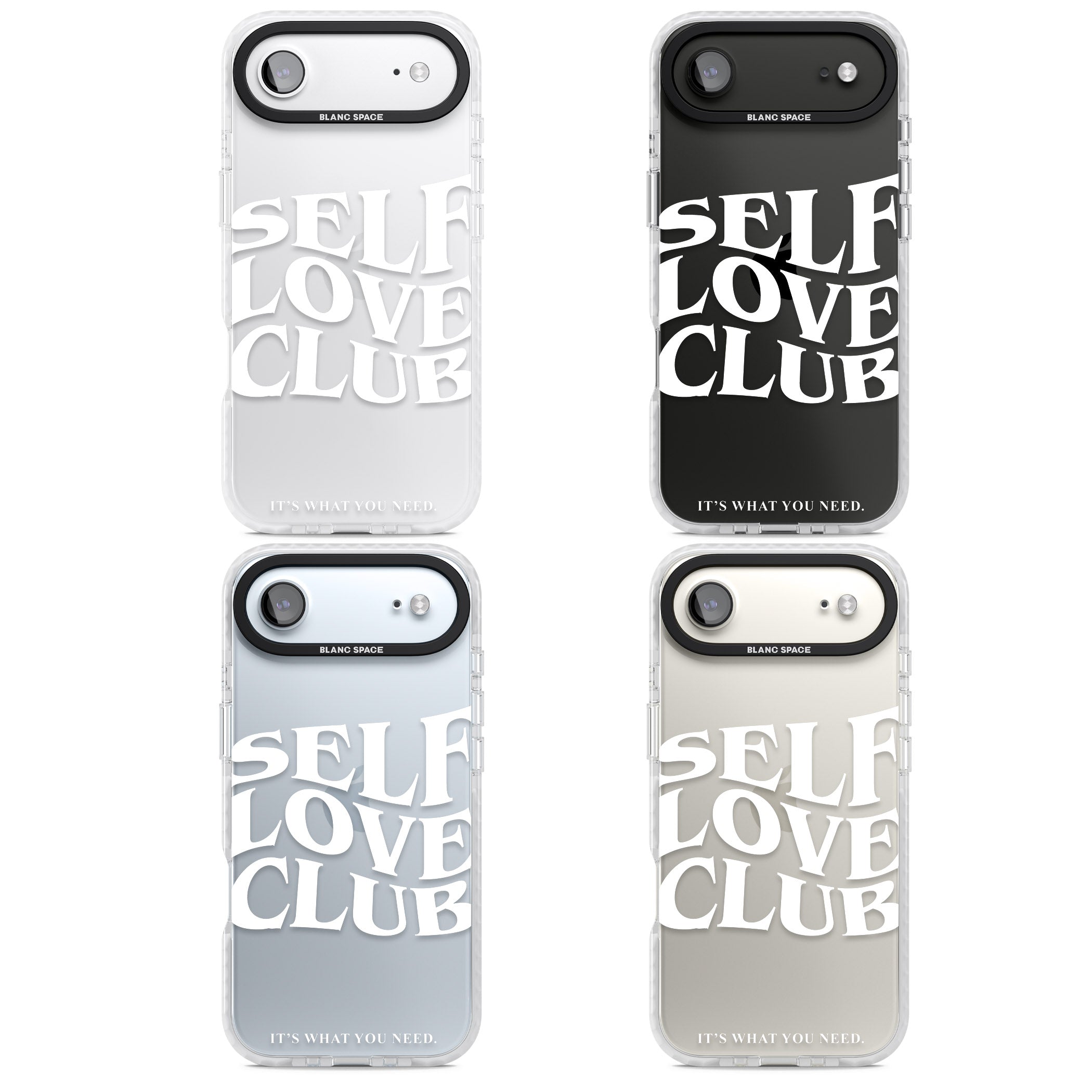 Self Love Club White iPhone 17 Air Impact Clear Phone Case APT Impact Protection