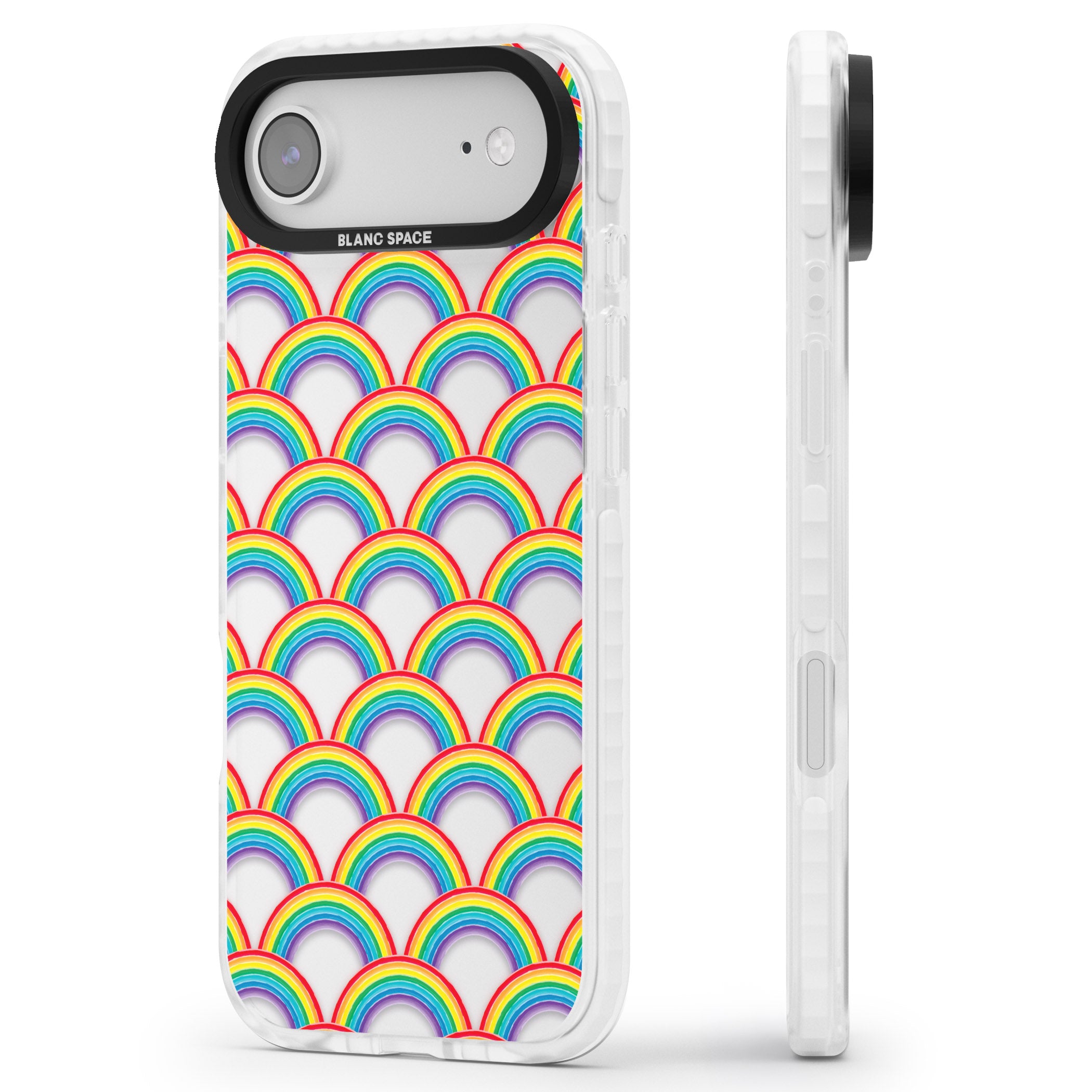 Rainbow Arc Pattern iPhone 17 Air Impact Clear Phone Case Side Profile