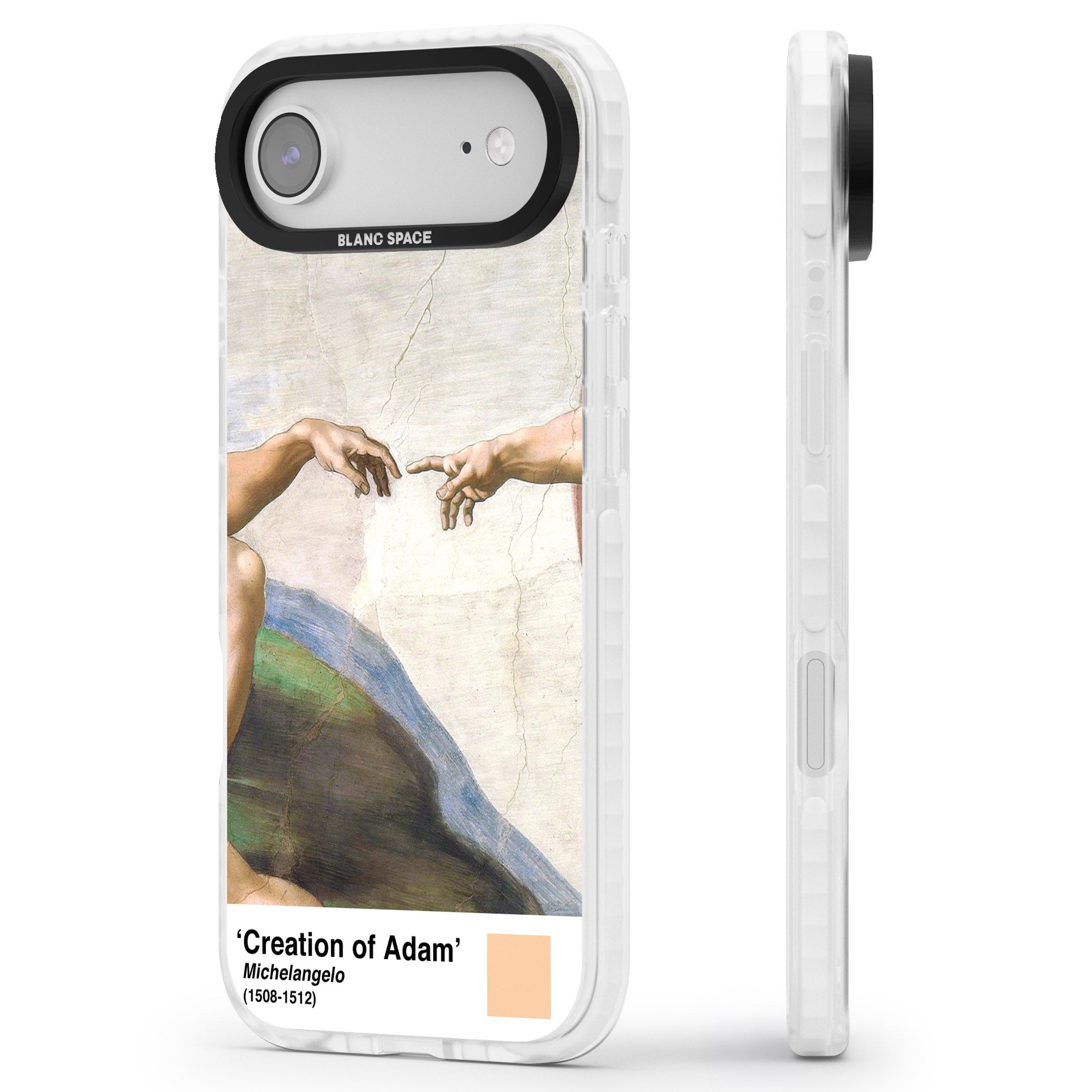 Creation Of Adam iPhone 17 Air Impact Clear Phone Case Side Profile