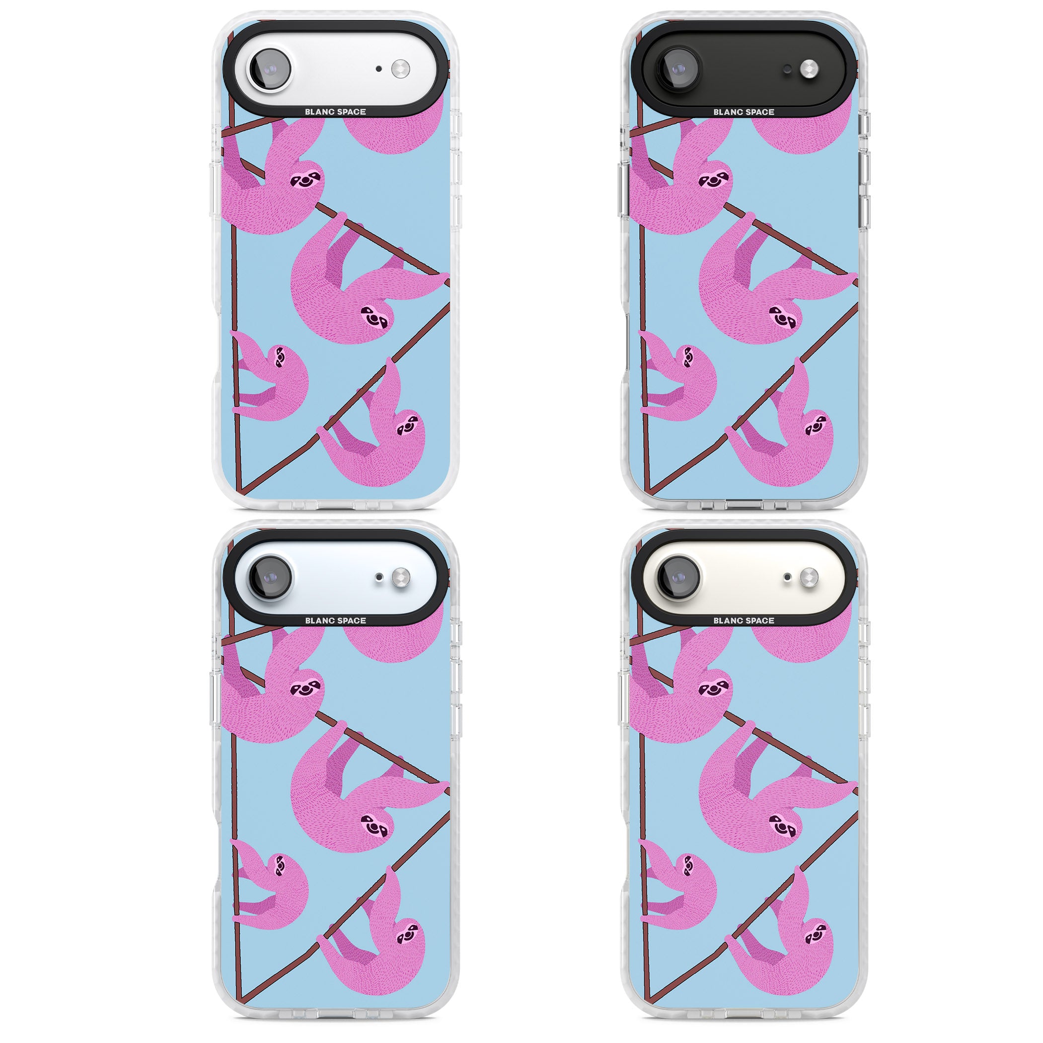 Pink Sloth iPhone 17 Air Impact Clear Phone Case APT Impact Protection