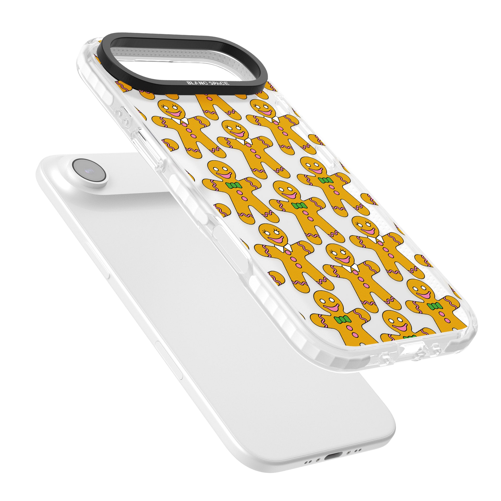 Gingerbread Cookie Pattern iPhone 17 Air Impact Clear Phone Case Colours