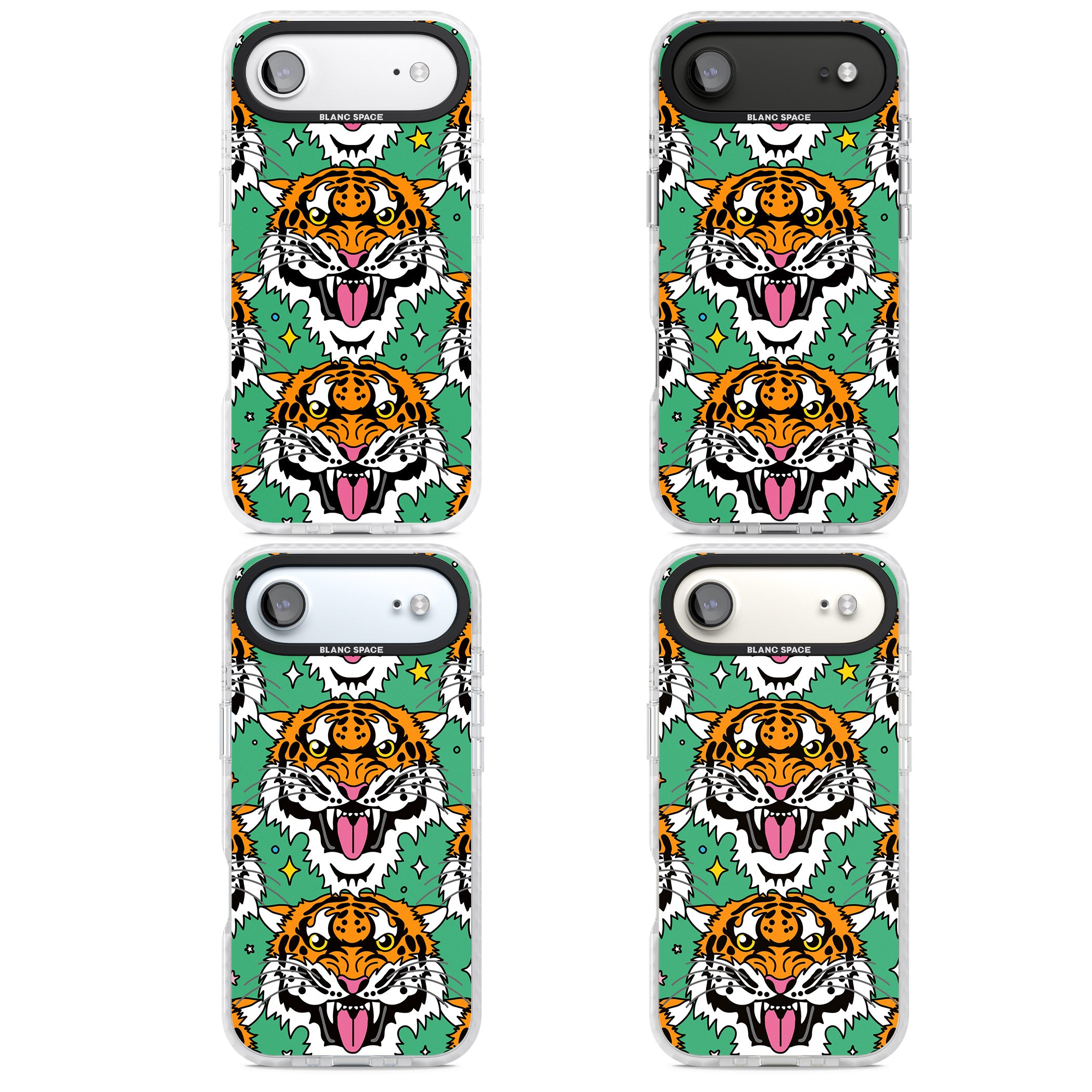 Fierce Jungle Tigers (Green) iPhone 17 Air Impact Clear Phone Case APT Impact Protection