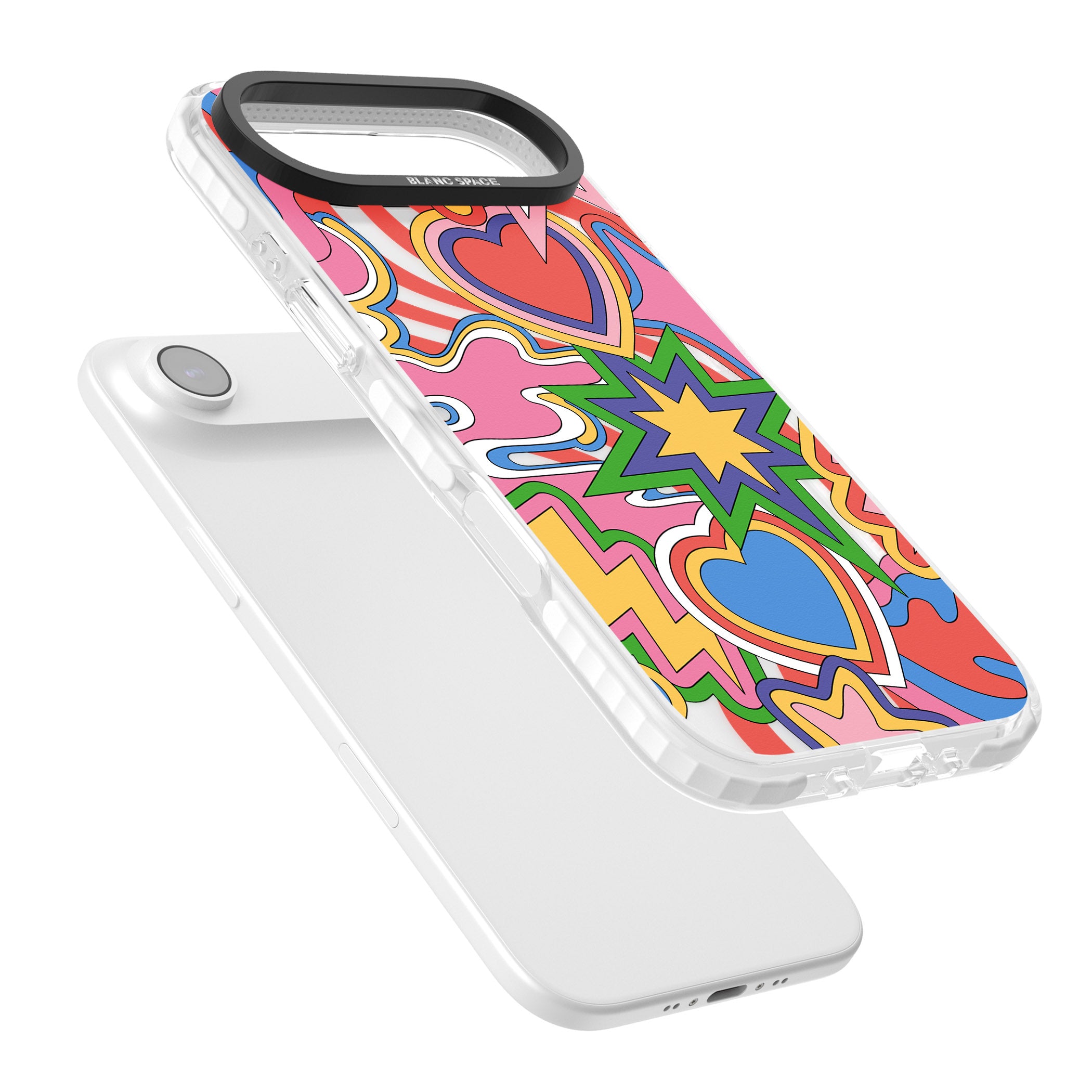 Psychedelic Pop Art Explosion iPhone 17 Air Impact Clear Phone Case Colours