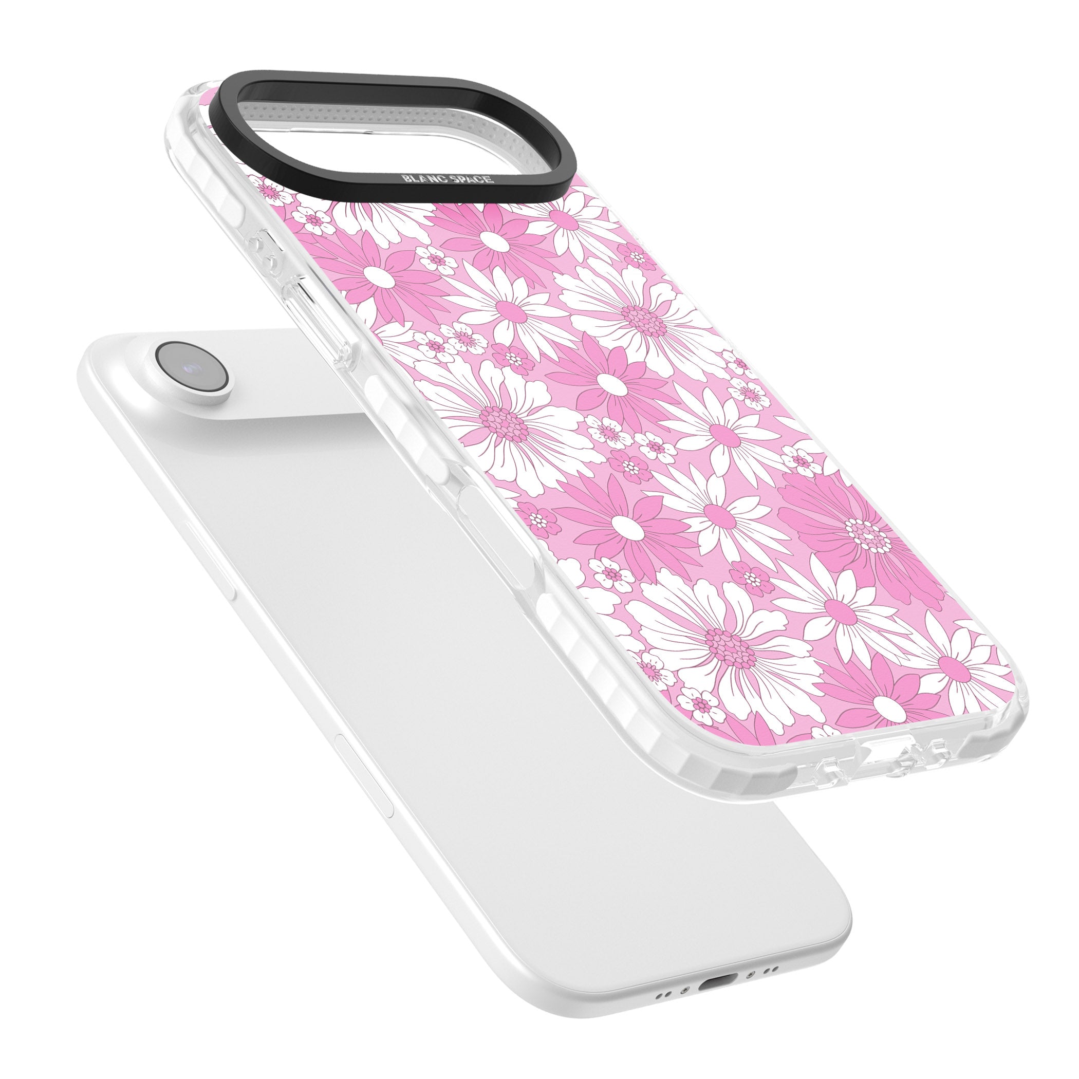Pink White Flowers iPhone 17 Air Impact Clear Phone Case Colours