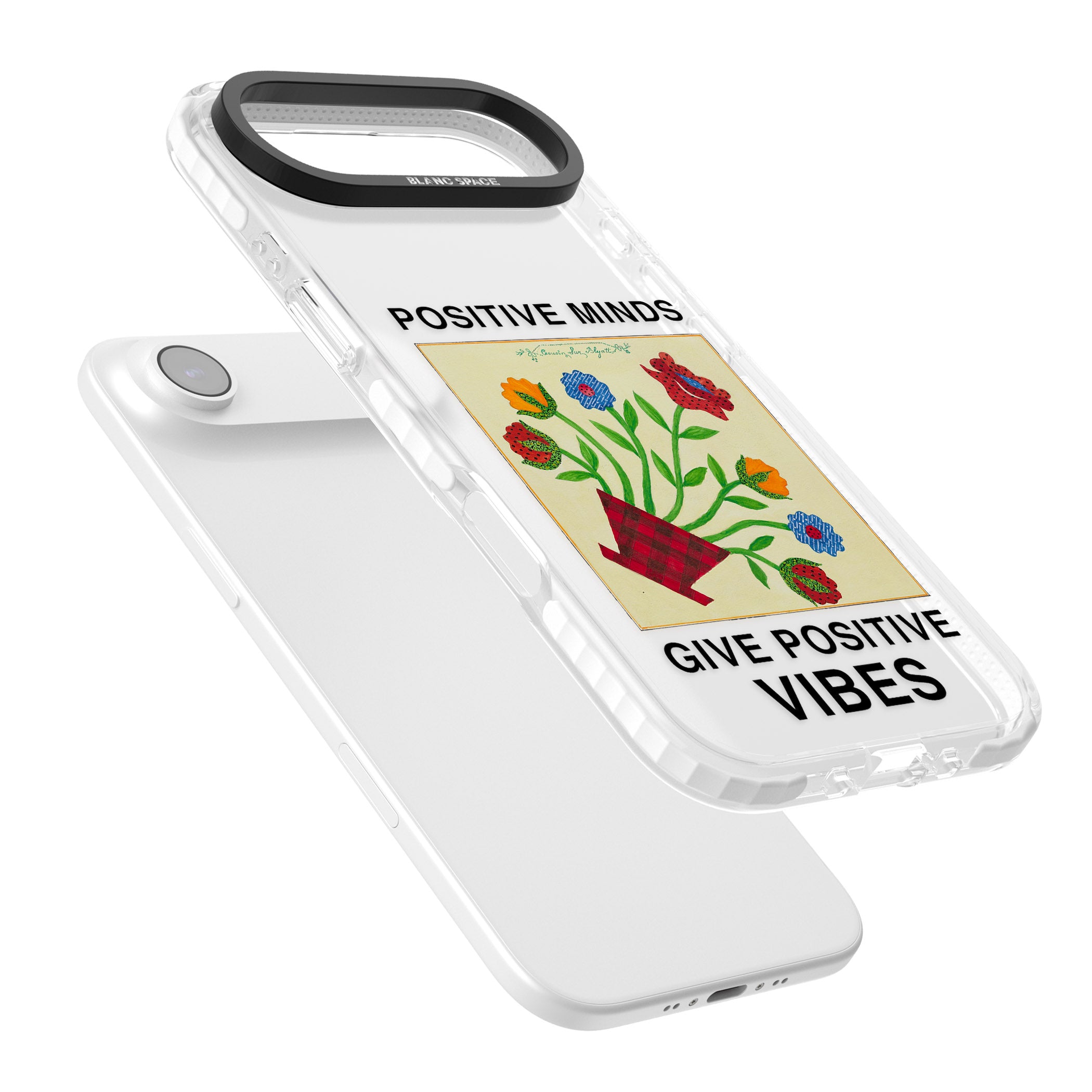 Positive Minds Give Positive Vibes iPhone 17 Air Impact Clear Phone Case Colours
