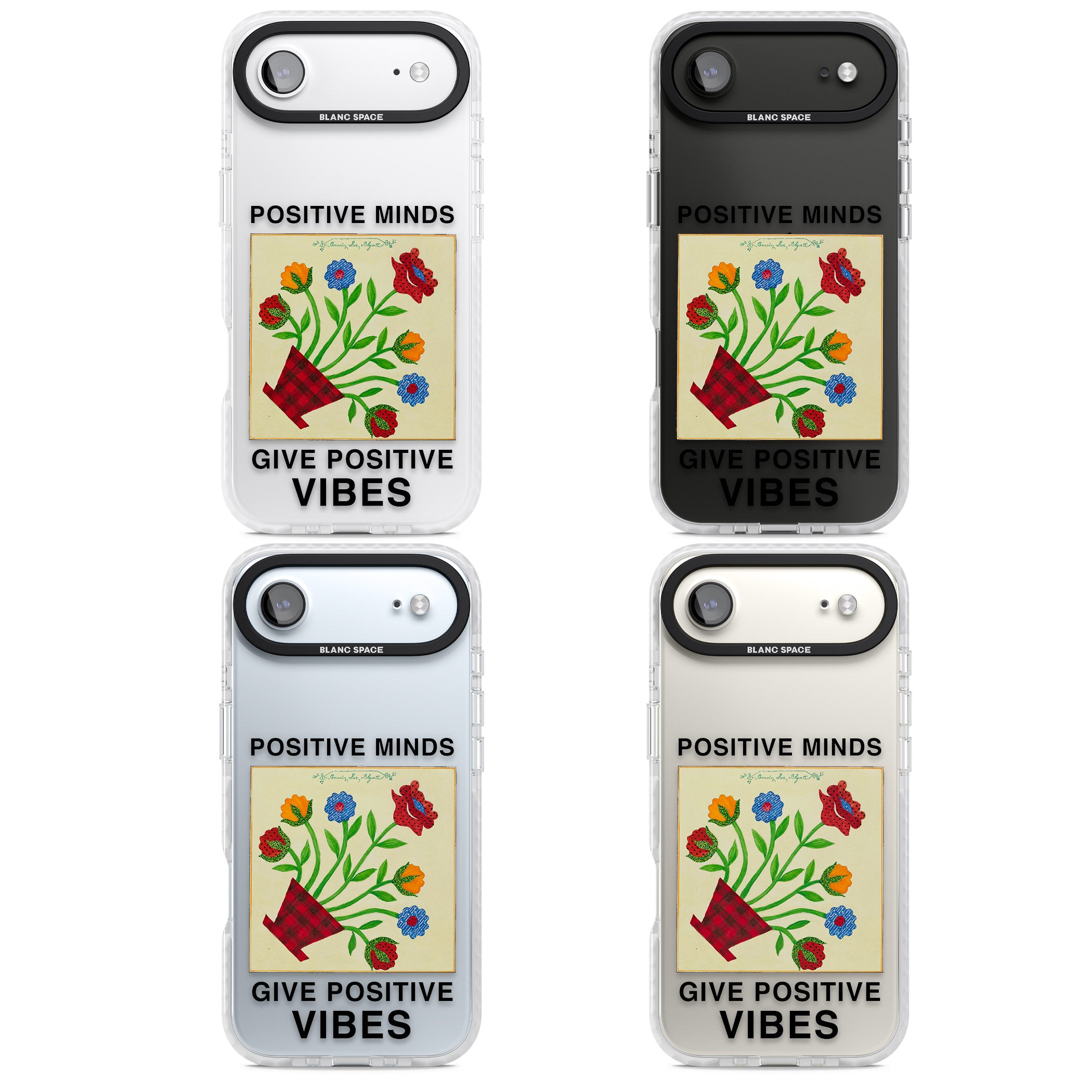 Positive Minds Give Positive Vibes iPhone 17 Air Impact Clear Phone Case APT Impact Protection