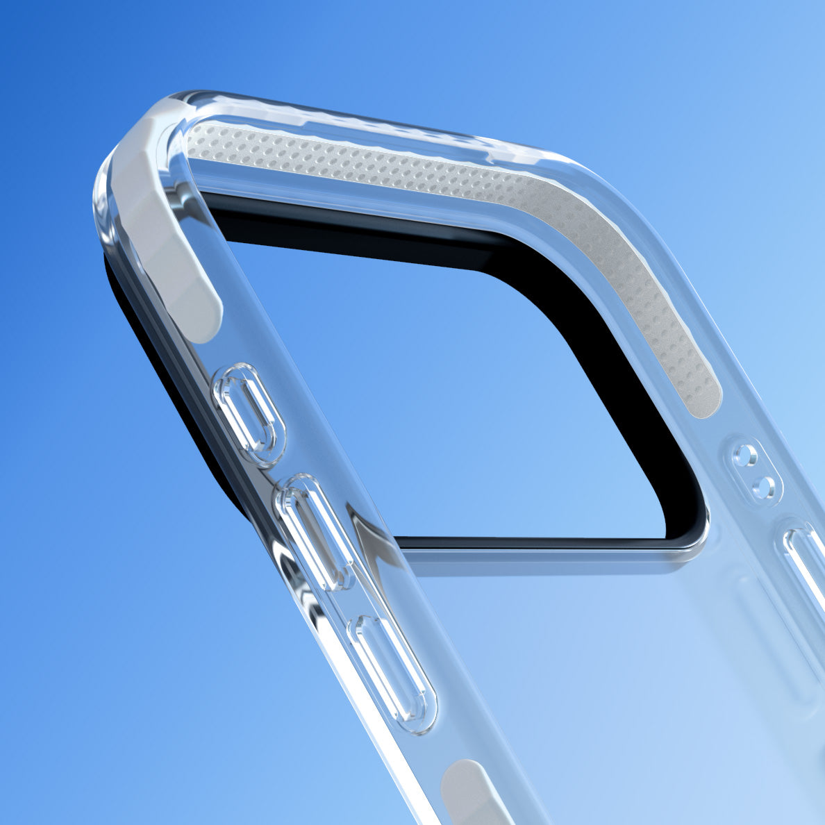Chinoiserie Bloom vintage floral iPhone case featuring hand-painted peonies, poppies and trailing wildflowers on clear... | Black Impact case for iPhone Air