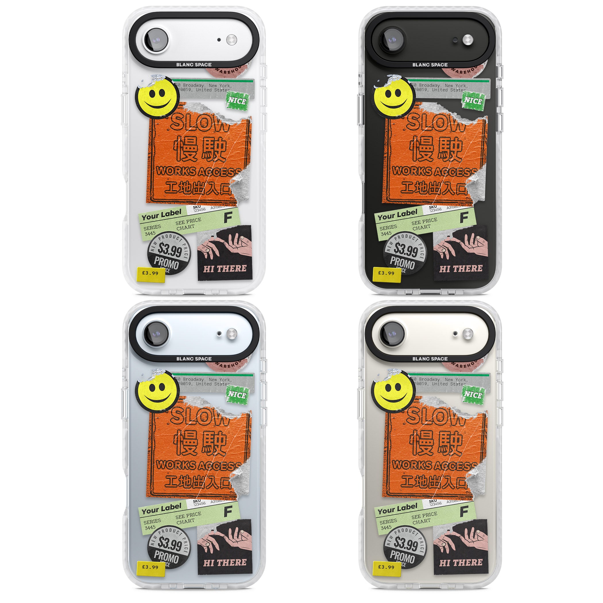 Kanji Signs Sticker Mix iPhone 17 Air Impact Clear Phone Case APT Impact Protection