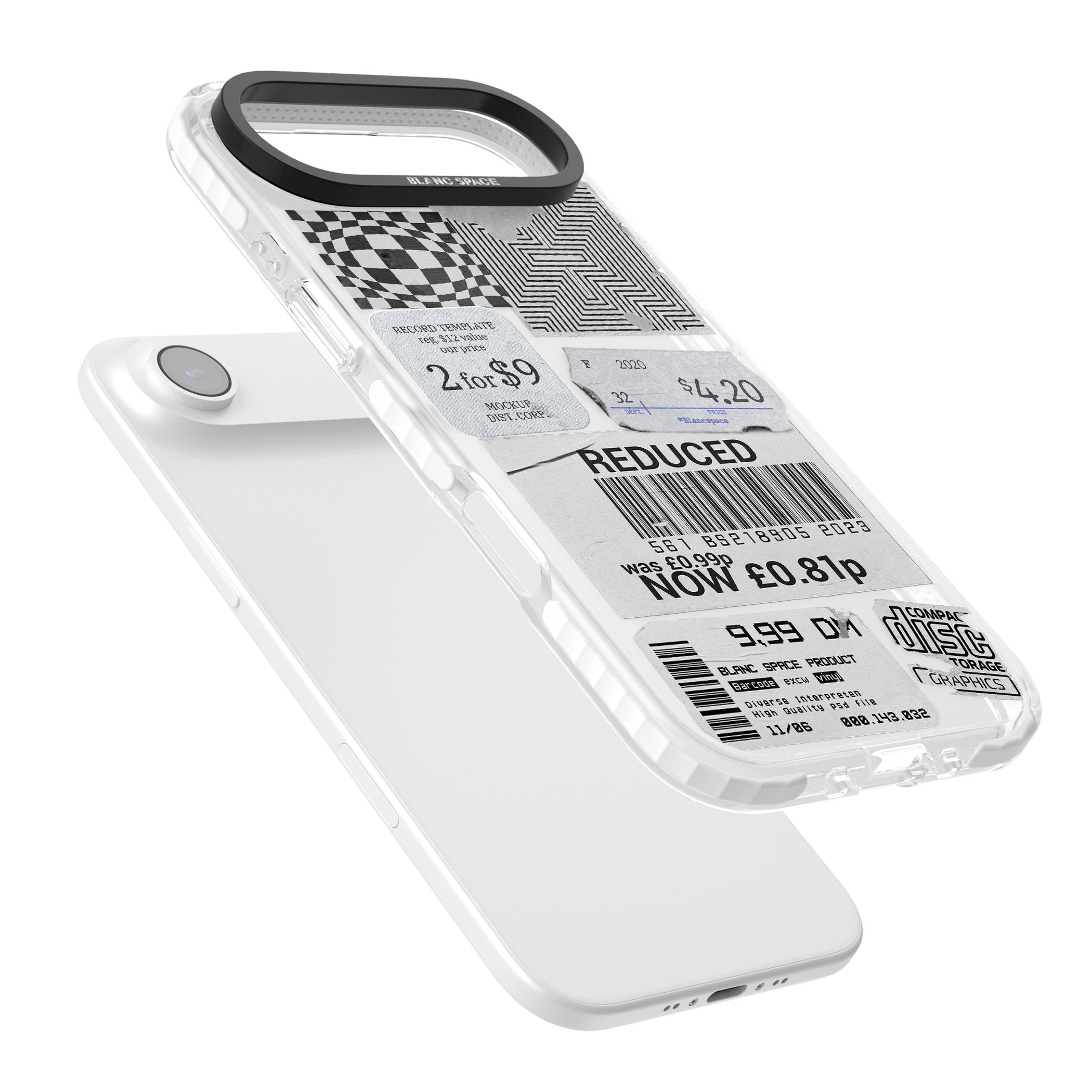 White Sticker Mix iPhone 17 Air Impact Clear Phone Case Colours