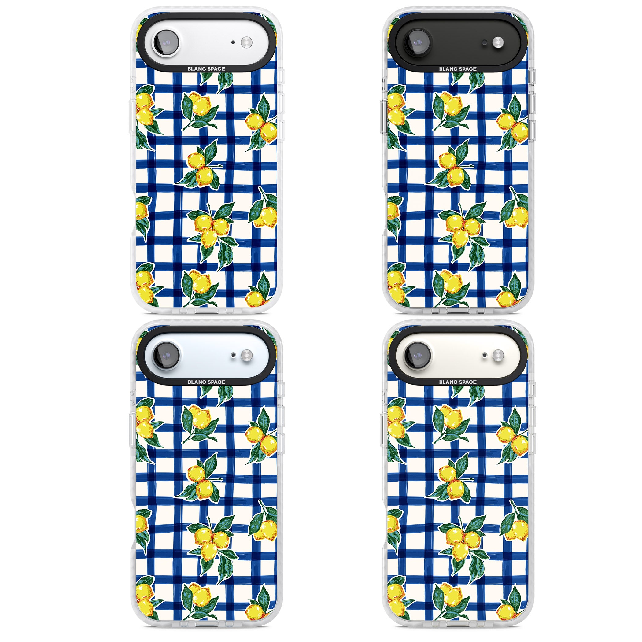 Lemon Gingham iPhone 17 Air Impact Clear Phone Case APT Impact Protection