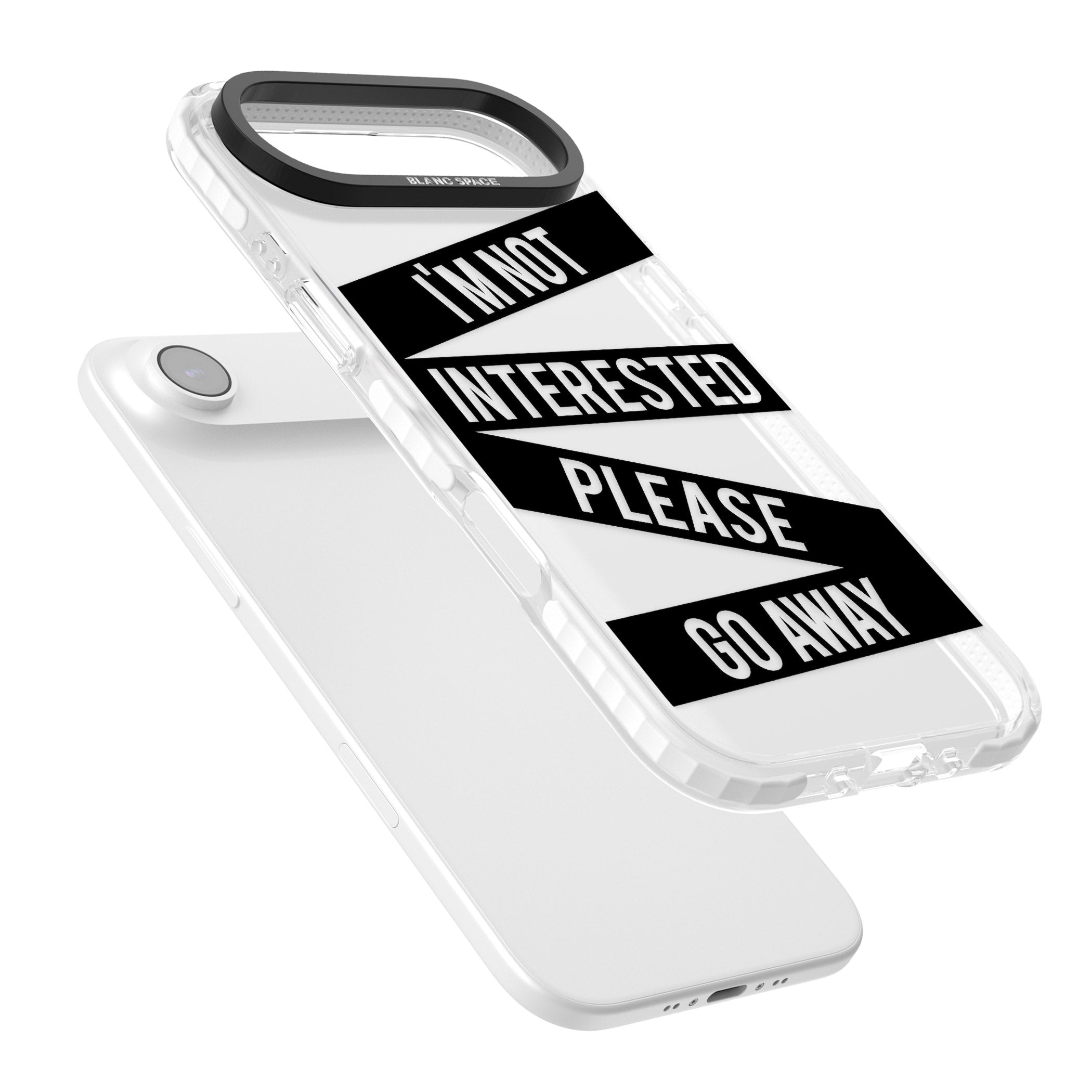 Not Interested Warning iPhone 17 Air Impact Clear Phone Case Colours