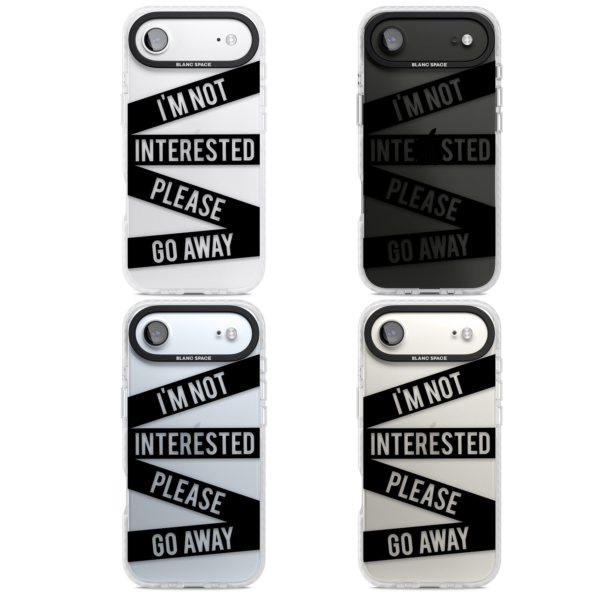 Not Interested Warning iPhone 17 Air Impact Clear Phone Case APT Impact Protection