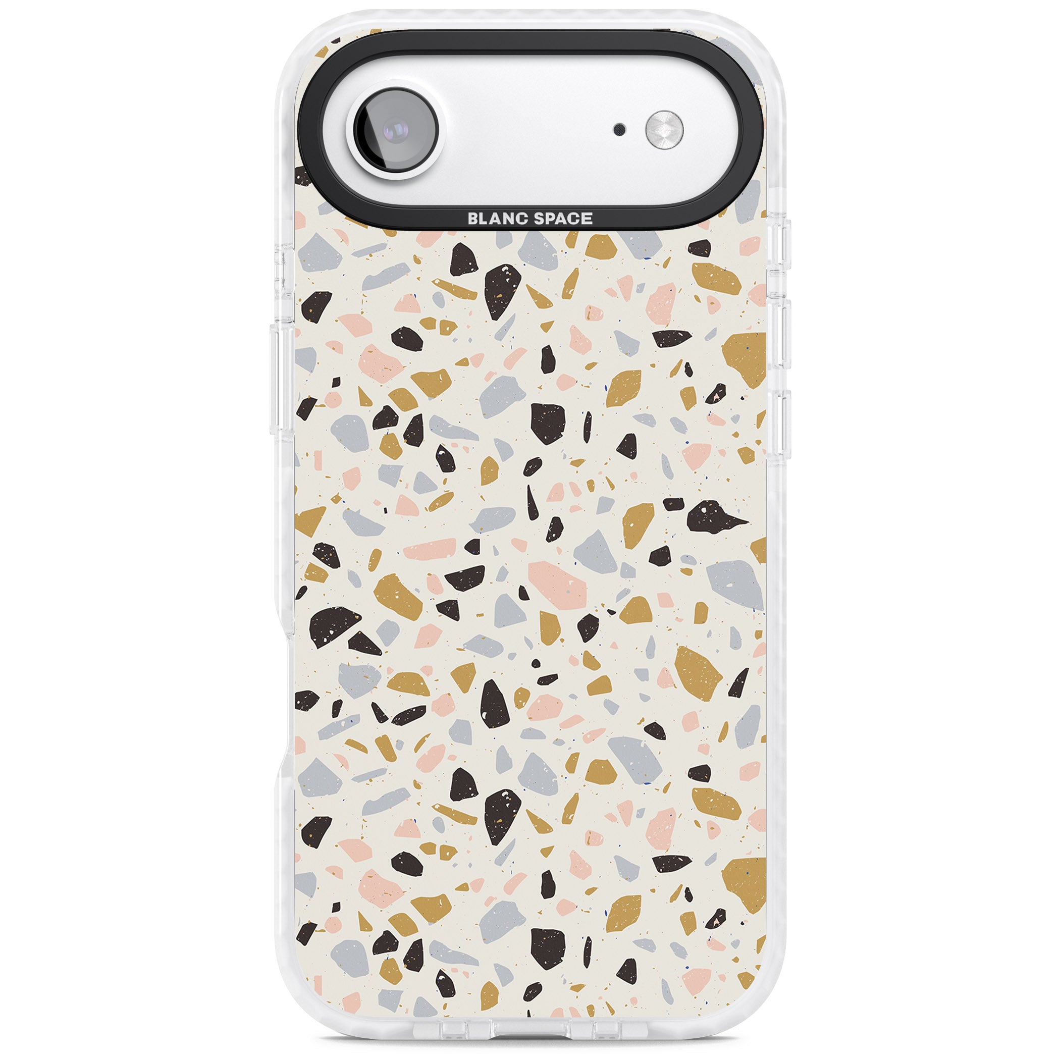 Pale Pink, Blue, & Mocha Terrazzo Pattern iPhone 17 Air Impact Clear Phone Case