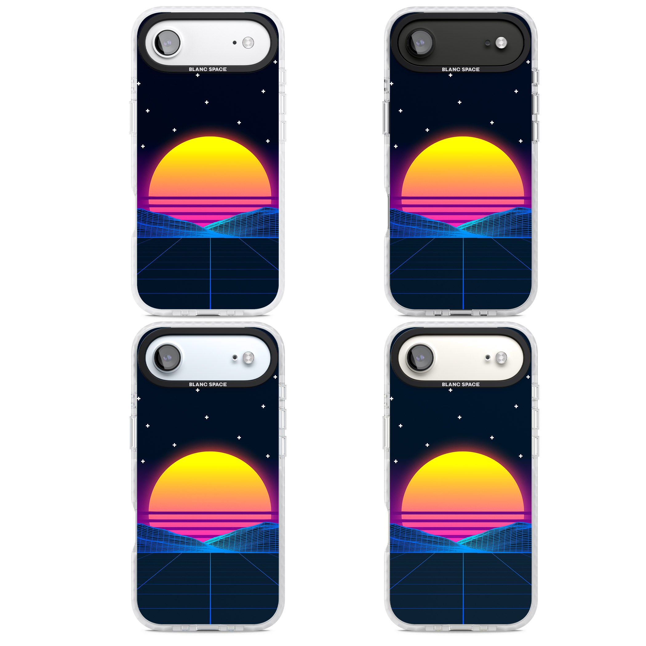 Retro Sunset Vaporwave iPhone 17 Air Impact Clear Phone Case APT Impact Protection