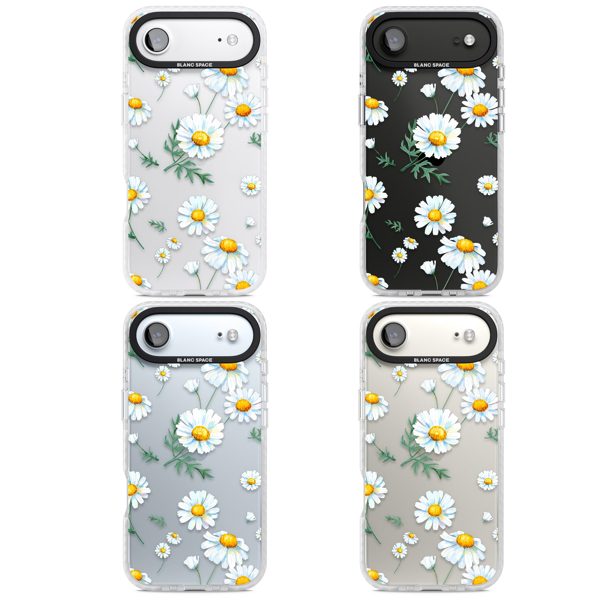 Vintage Painted Daisies iPhone 17 Air Impact Clear Phone Case APT Impact Protection