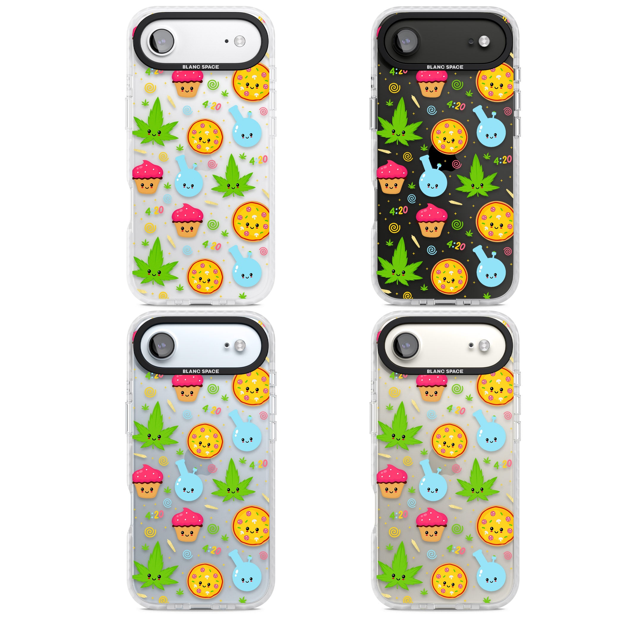 Kawaii Weed Pattern iPhone 17 Air Impact Clear Phone Case APT Impact Protection