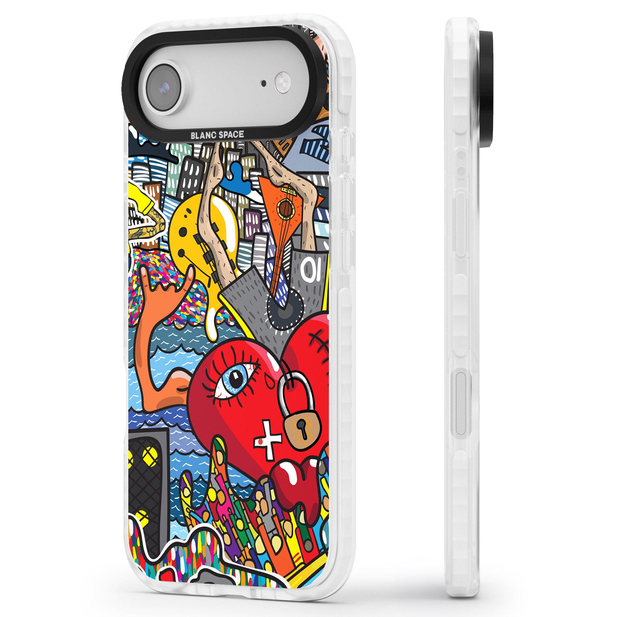 Crowd Tsunami iPhone 17 Air Impact Clear Phone Case Side Profile