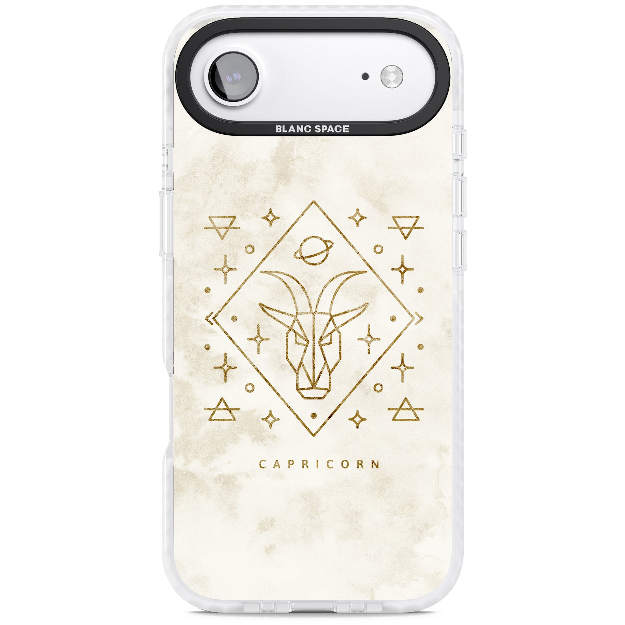 Capricorn Gold Zodiac Design iPhone 17 Air Impact Clear Phone Case