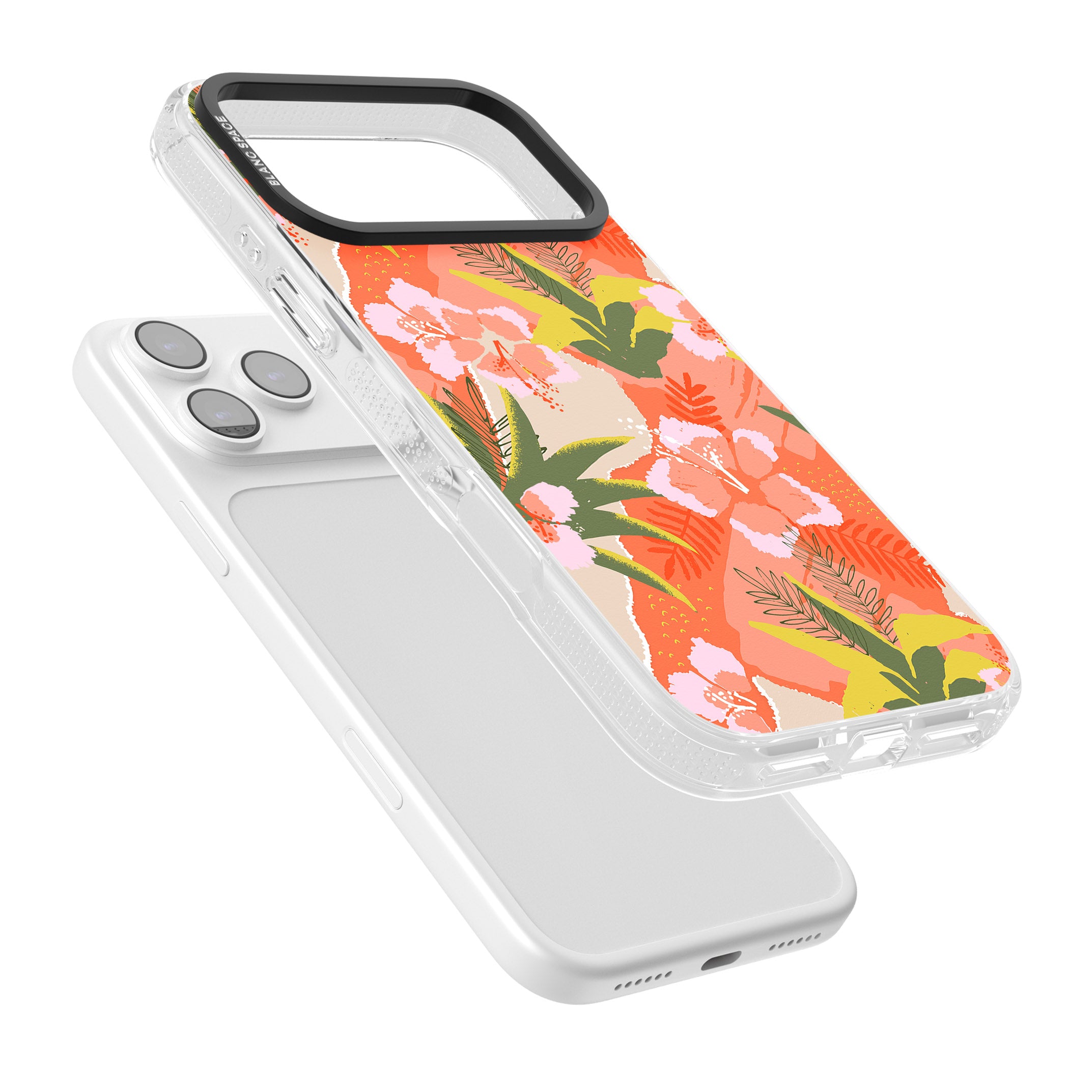 Hawaiian Flowers Abstract Pattern iPhone 17 Pro Max Impact Air Clear Phone Case Colours