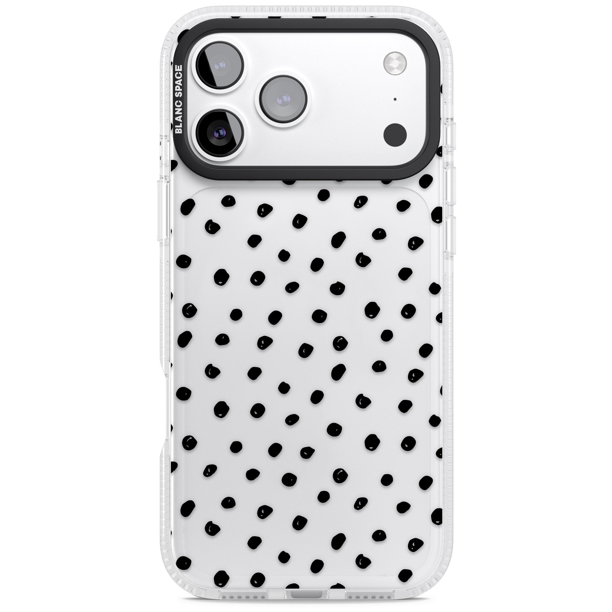 Messy Black Dot Pattern iPhone 17 Pro Max Impact Air Clear Phone Case