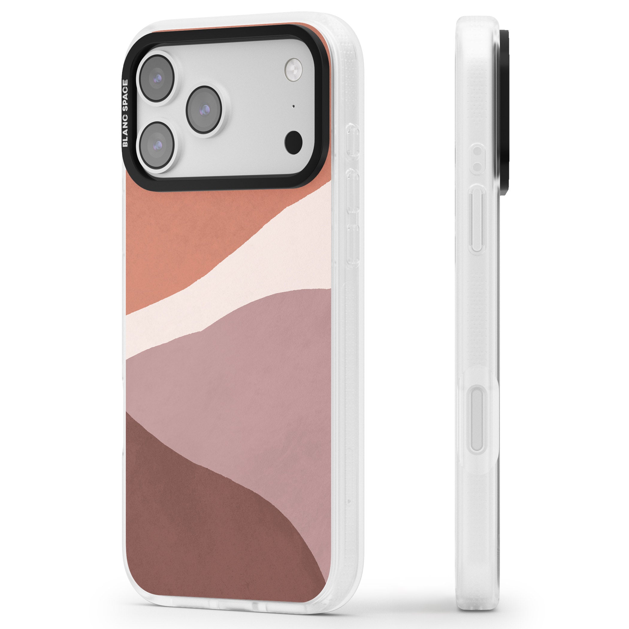 Lush Abstract Watercolour Design #2 iPhone 17 Pro Max Impact Air Clear Phone Case Side Profile